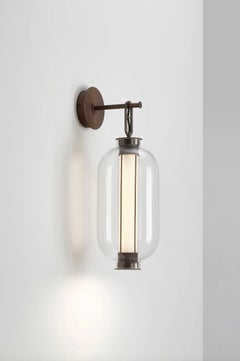 Neri and Hu Bai A Ba Ba Bronze-Transparent Glass Wall Lamp For Parachilna