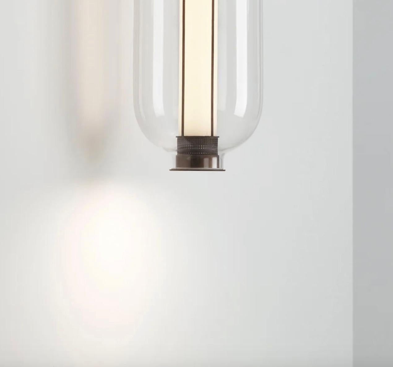 Neri & Hu Bai A Ba Lámpara de Pared de Cristal Bronce-Transparente Para Parachilna Moderno de mediados de siglo en venta