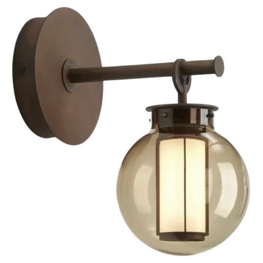 Neri and Hu Bai A Di Di Bronze-Amber Glass Diffuser Wall Lamp For Parachilna