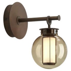 Neri and Hu Bai A Di Di Bronze-Amber Glass Diffuser Wall Lamp For Parachilna
