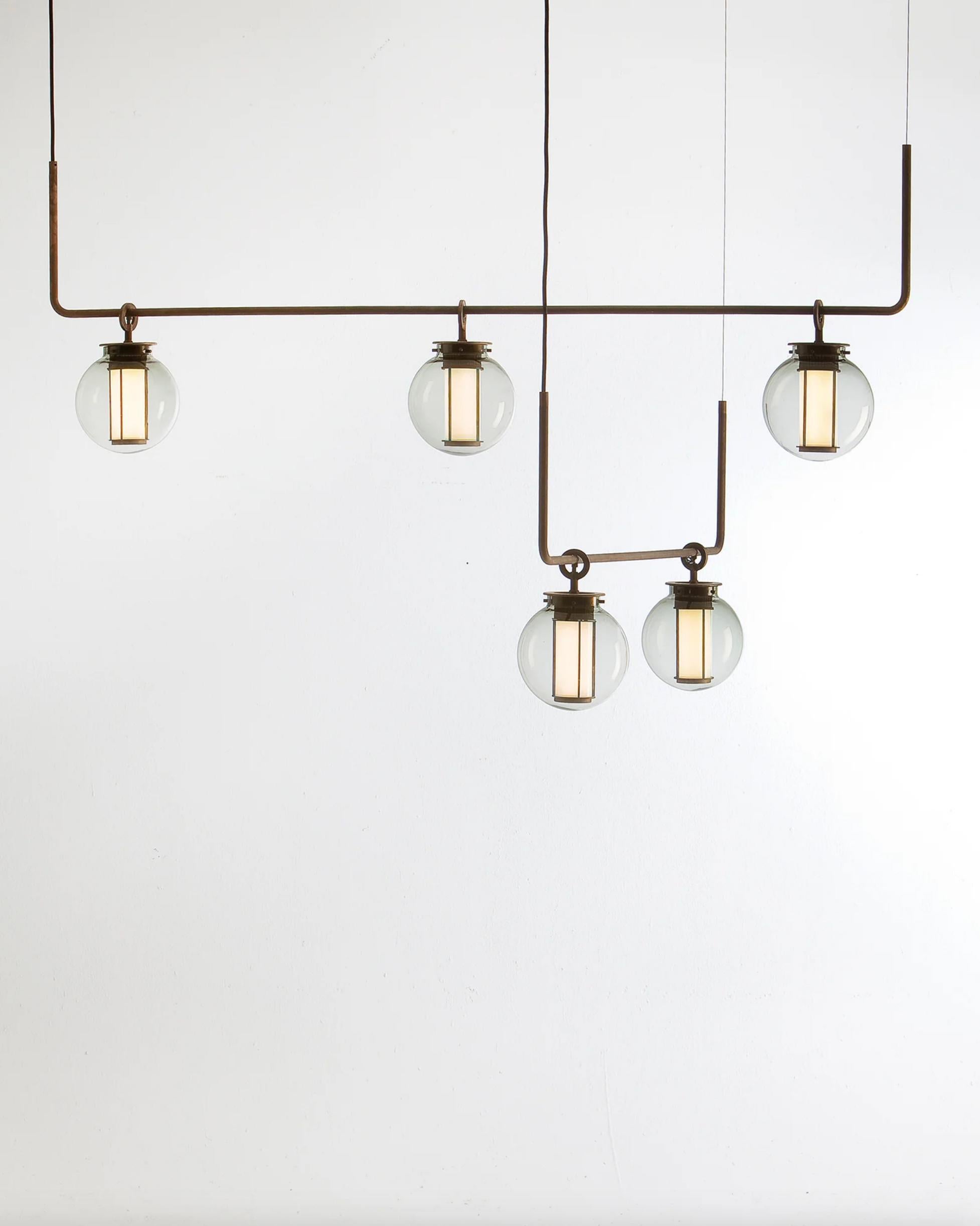 Steel Neri and Hu Bai T Chandelier II Suspension Lamp For Parachilna For Sale