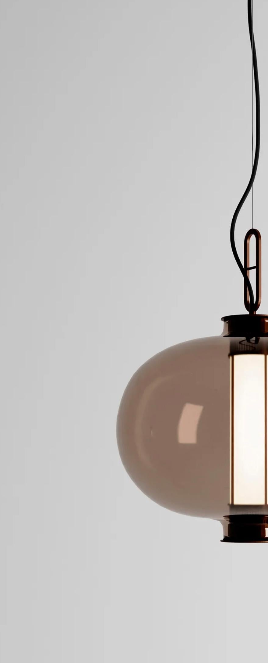 Mid-Century moderno Neri and Hu Bai T Ma Ma Suspension Lamp For Pararachilna in vendita