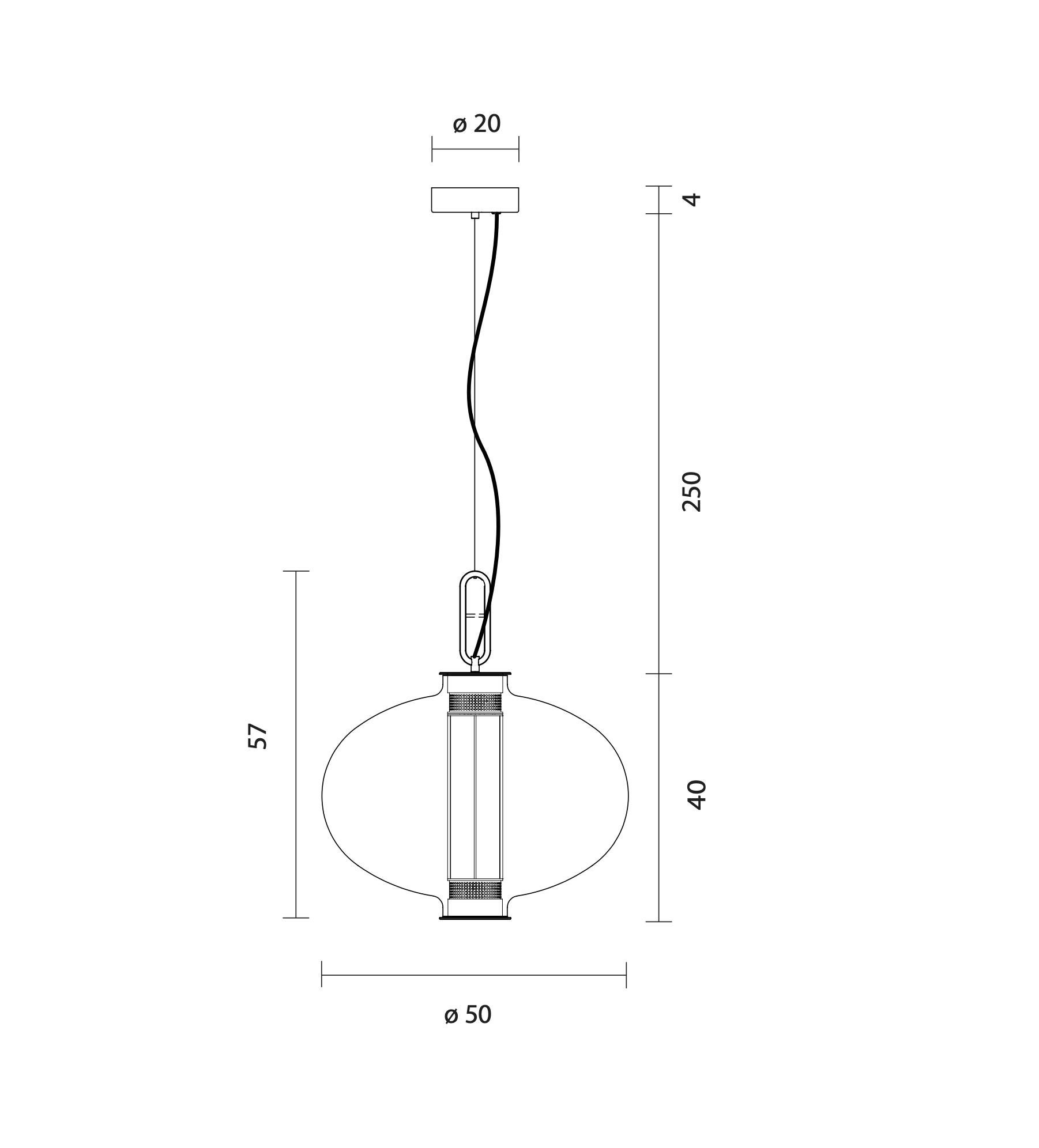 Neri & Hu Bai T Ma Ma Lampada a Sospensione Per Pararachilna in vendita 2
