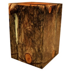 Neri Cube End Table, Hand-Crafted Clear Epoxy Resin, Modern Design