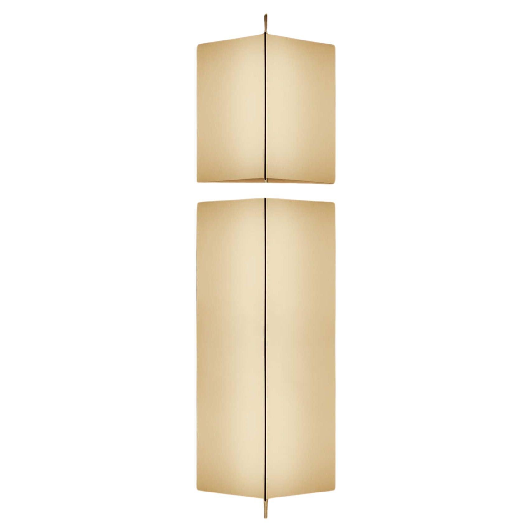 Neri 
Hu 3T09 Bronze Structure and Ivory Fabric 2 Modules Wall Lamp for Cassina