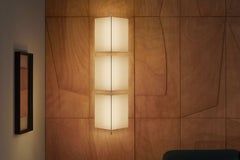 Neri & Hu 3T09 Bronze Structure and Ivory Fabric 3 Modules Wall Lamp for Cassina