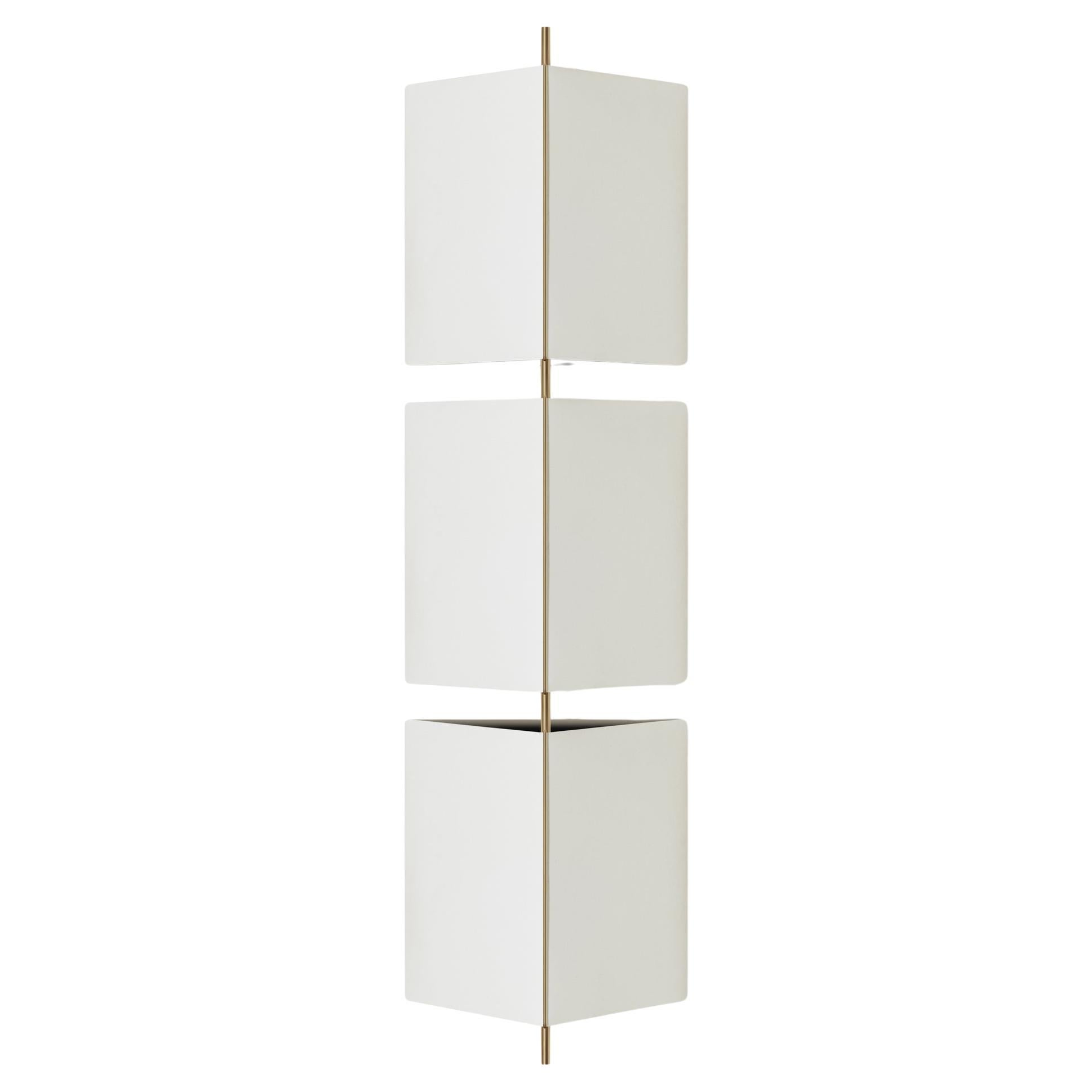 Neri 
Hu 3T09 Bronze Structure and Ivory Fabric 3 Modules Wall Lamp for Cassina