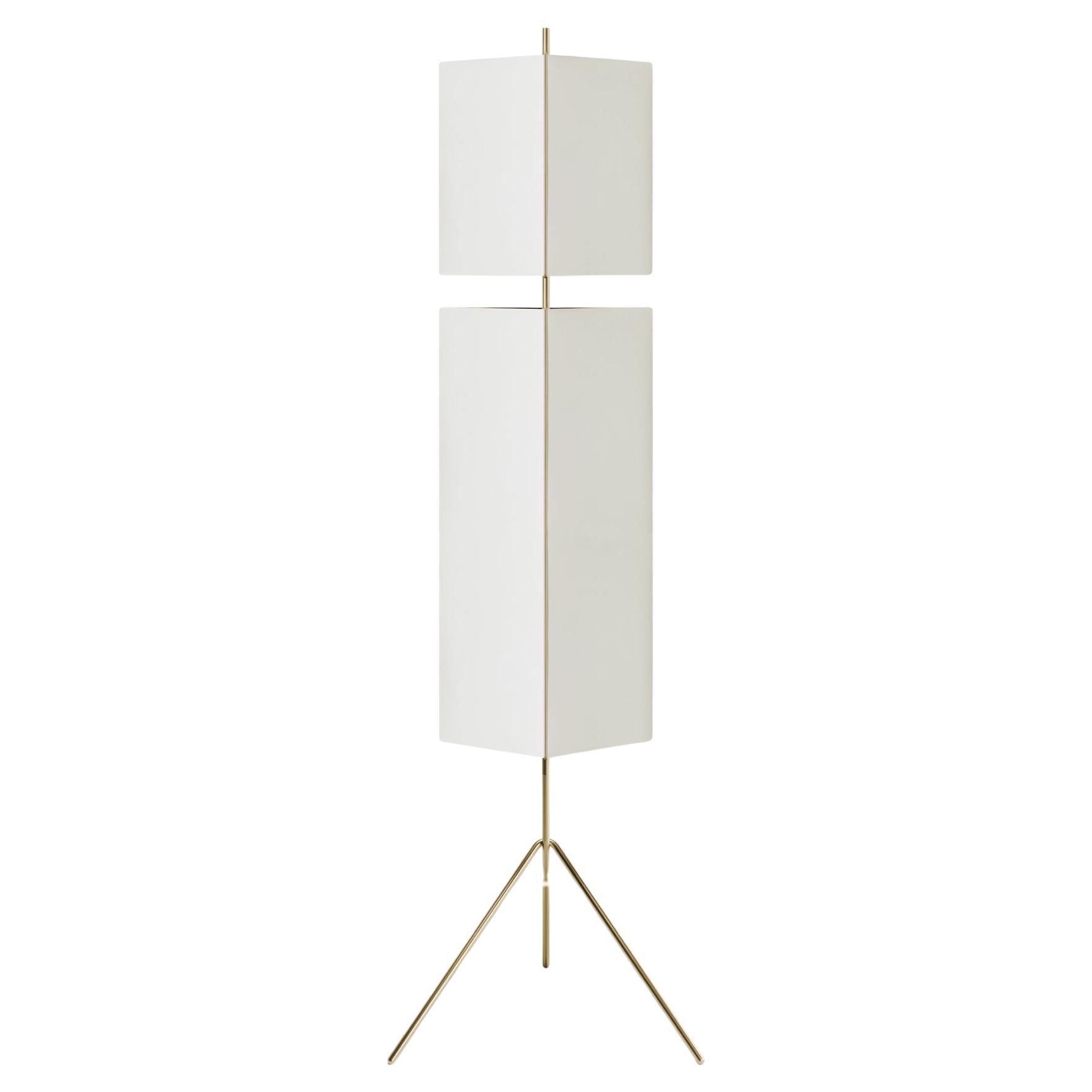 Neri 
Hu 3T09 Bronze Structure and Ivory Fabric Floor Lamp for Cassina