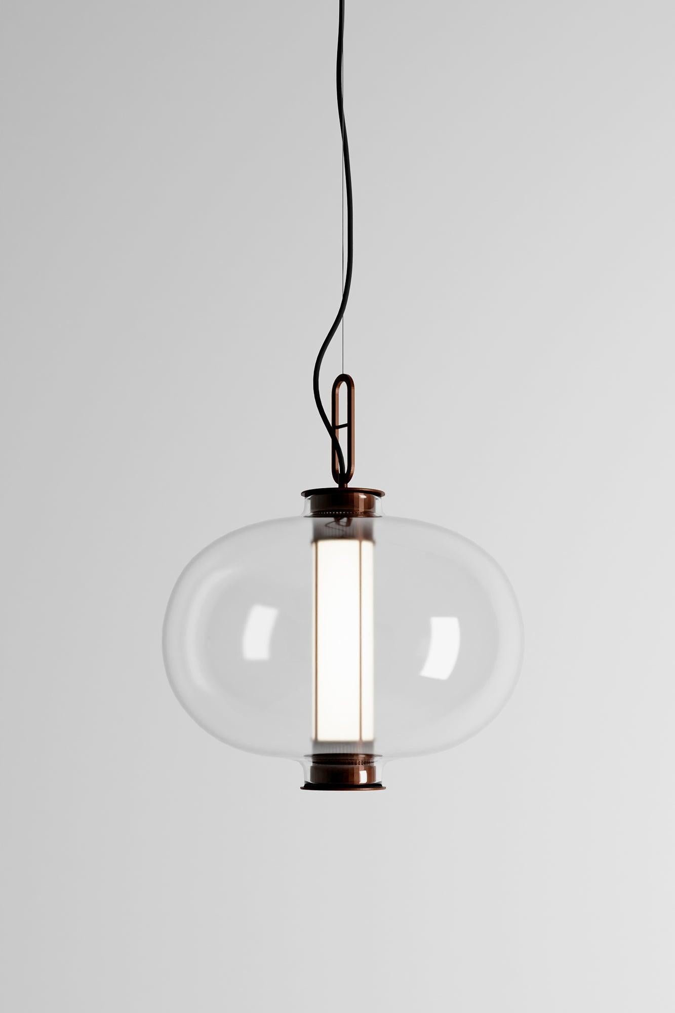 Mid-Century moderno Neri & Hu BAI T MA MA Bronzo - Diffusore trasparente per Parachilna in vendita