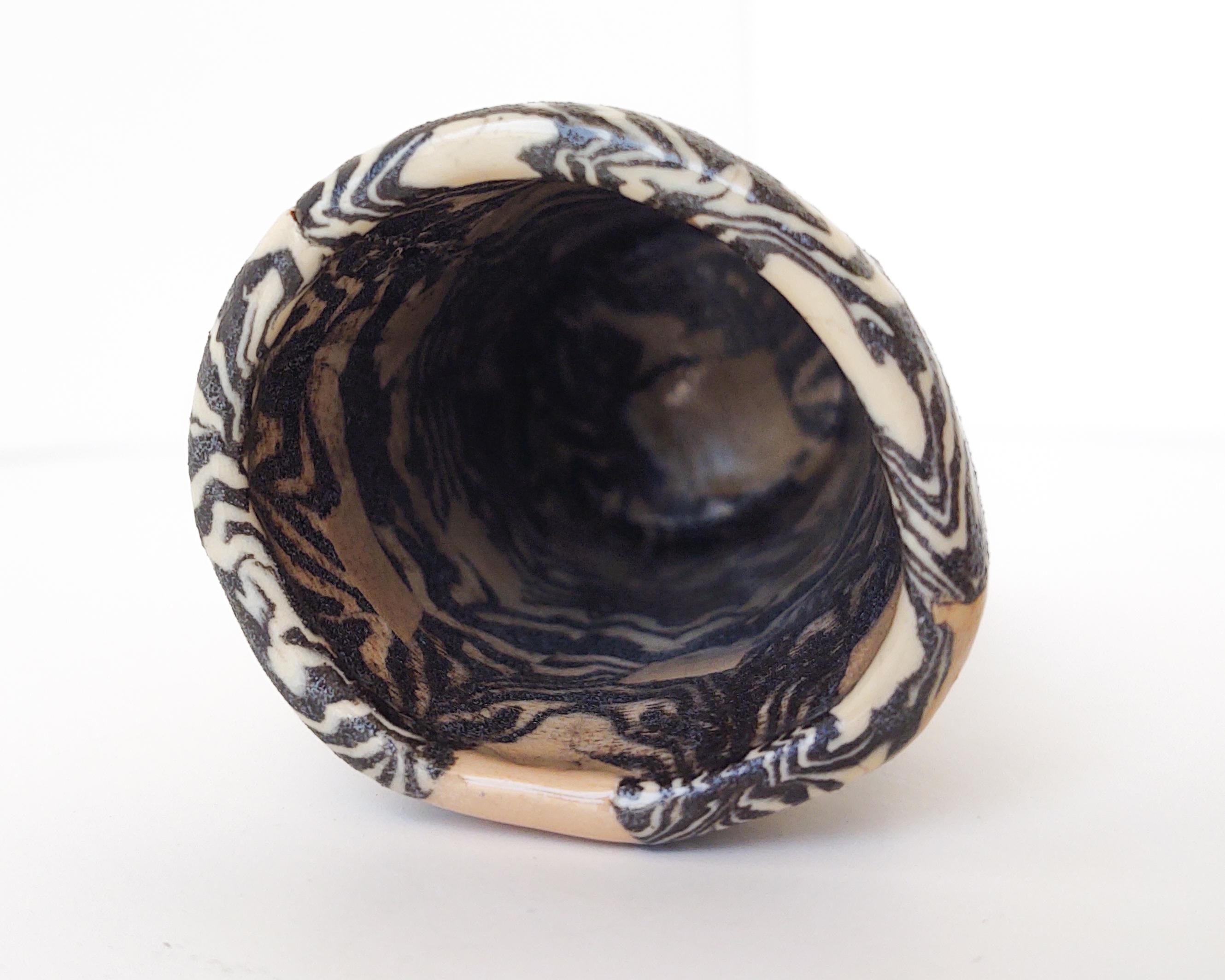 Nerikomi Black & White Checkered Ceramic Vase by Fizzy Ceramics 4