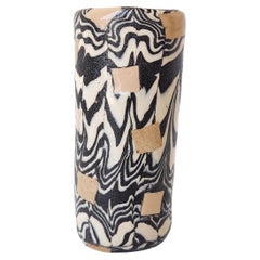 Nerikomi Black & White Checkered Ceramic Vase by Fizzy Ceramics