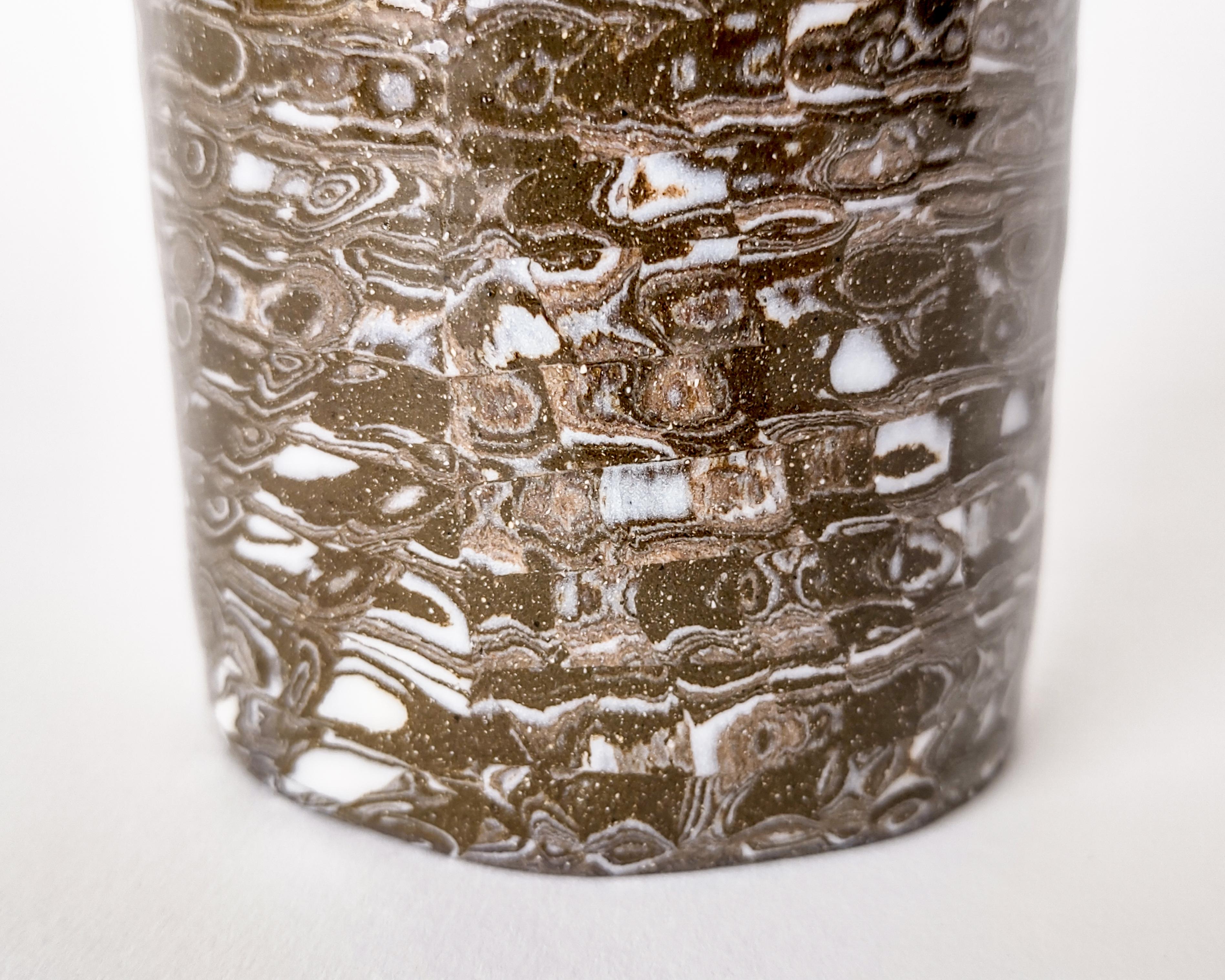 Nerikomi Cellular Rock Glitch Ceramic Vase by Fizzy Ceramics In New Condition For Sale In Hawthorne, CA