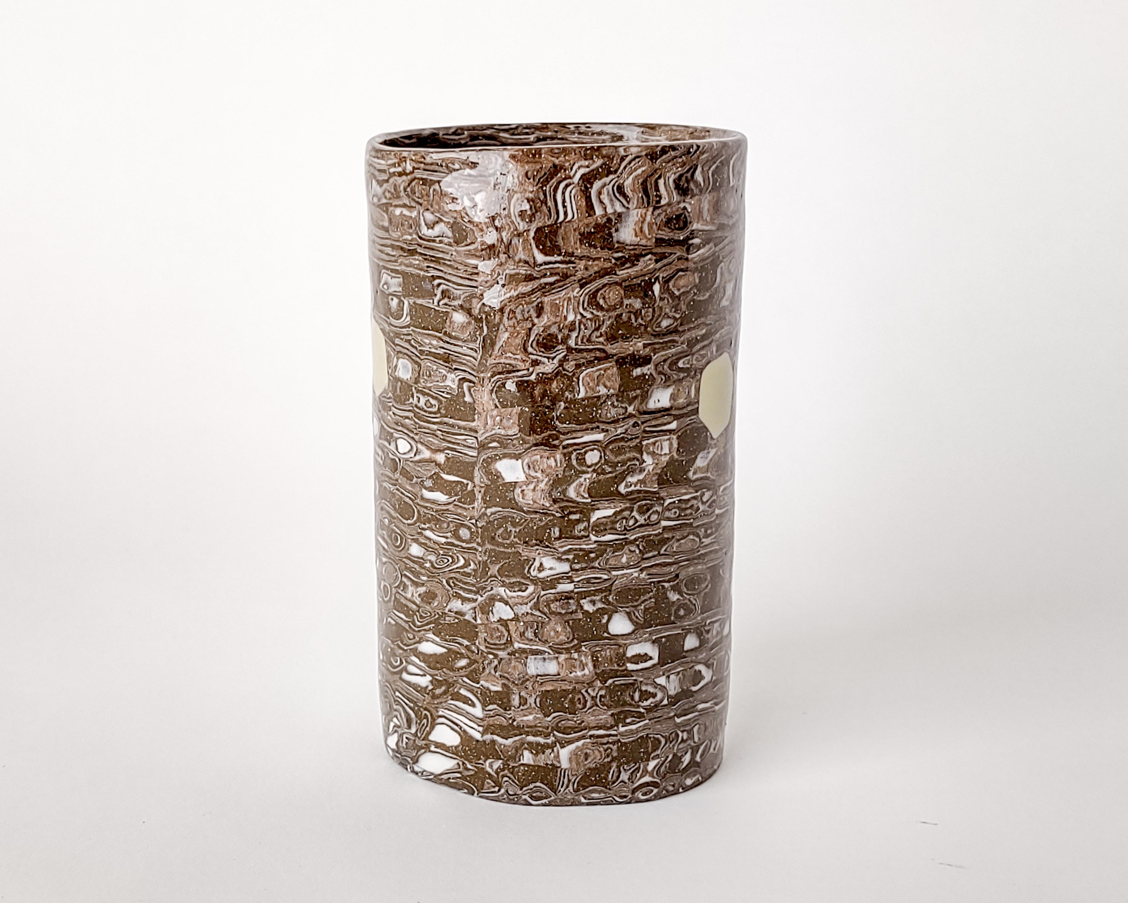 Nerikomi Cellular Rock Glitch Ceramic Vase by Fizzy Ceramics For Sale 1