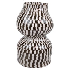 Nerikomi Checkered Organic Modern Pinched Handmade Vase by Fizzy Ceramics