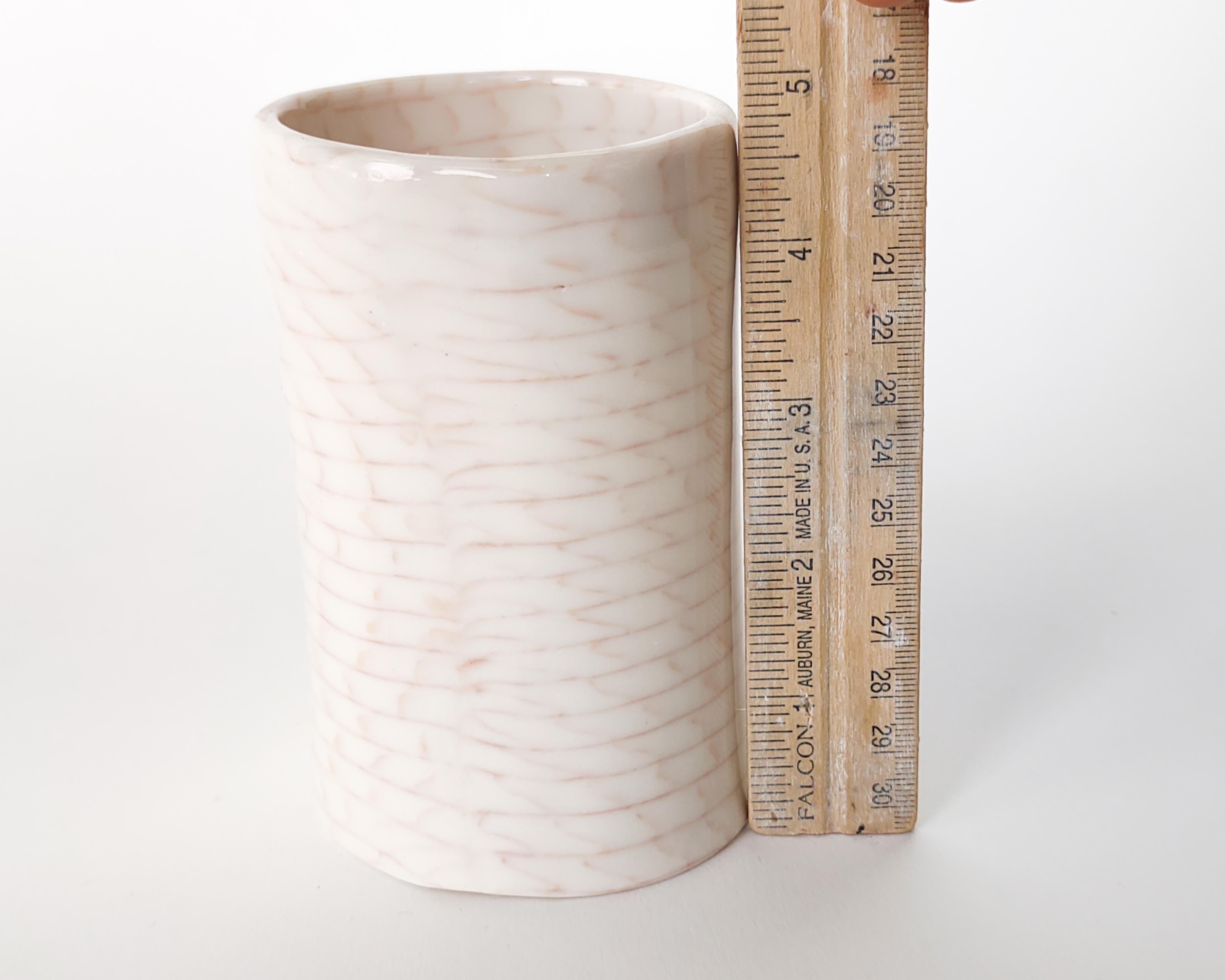 Nerikomi White Bricks with Orange Grid Lines Vase by Fizzy Ceramics For Sale 2