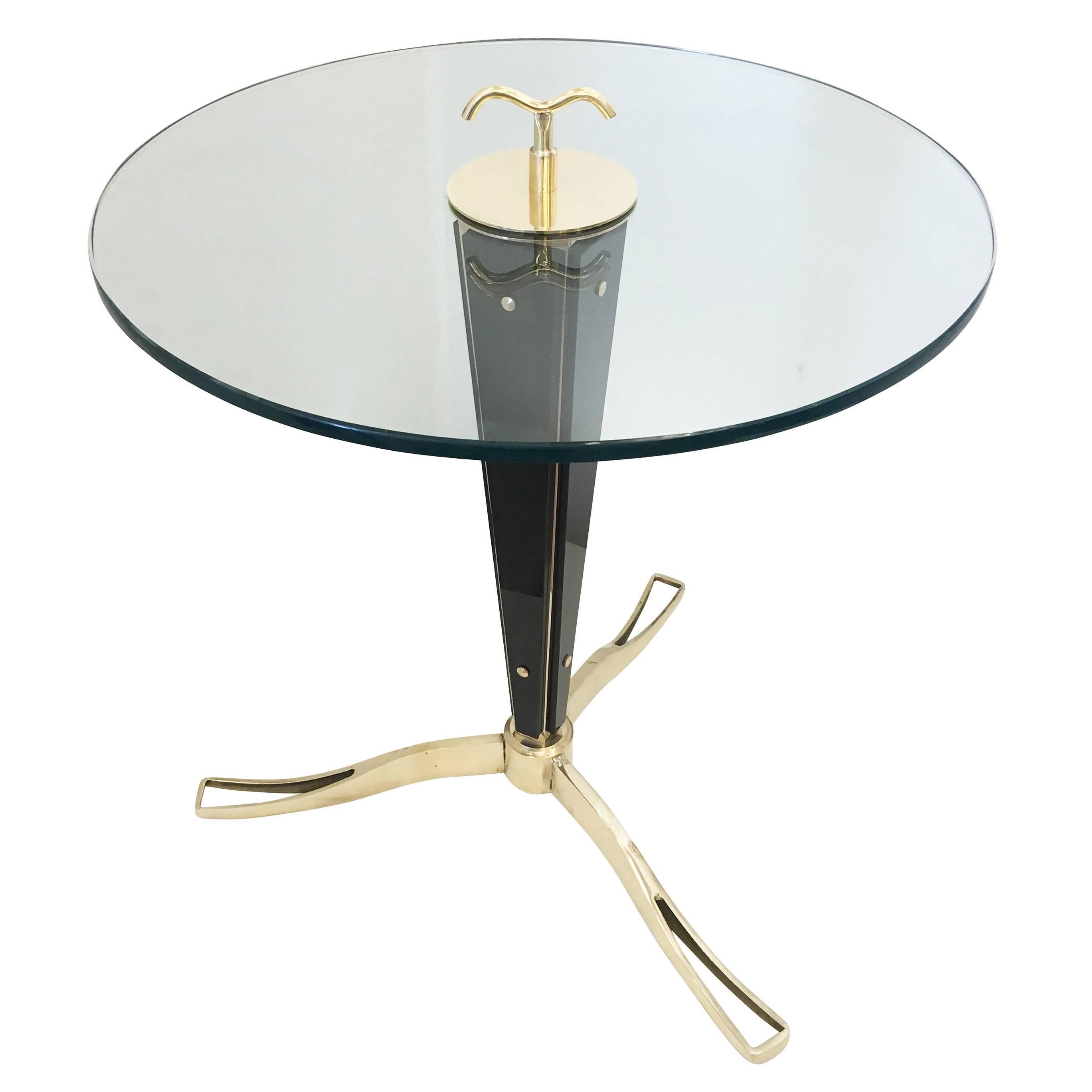Modern Nero Glass Side Table by Daniele Bottacin for Gaspare Asaro