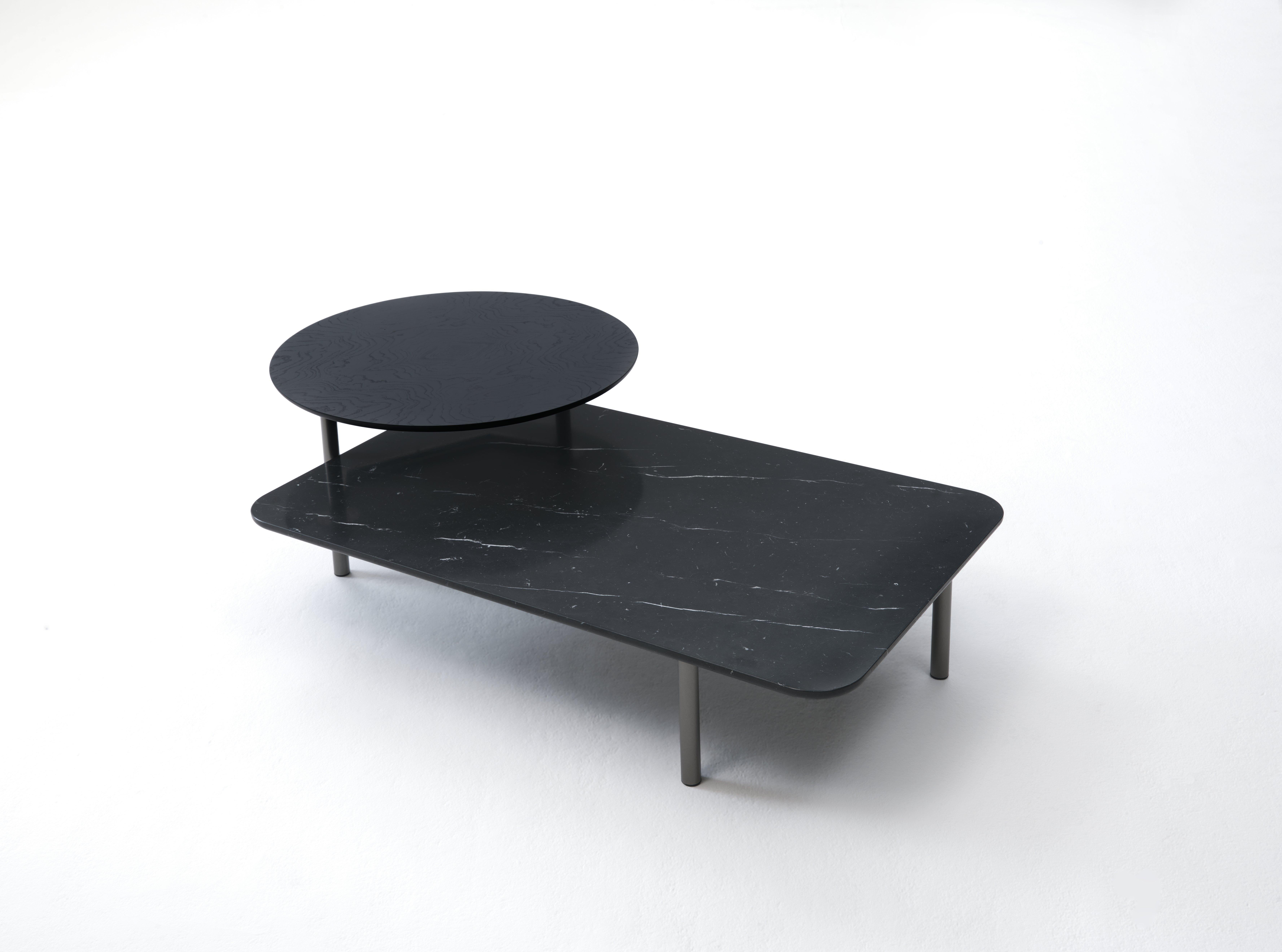 French Nero Marble Bitop Coffee Table by Rodolfo Dordoni For Sale