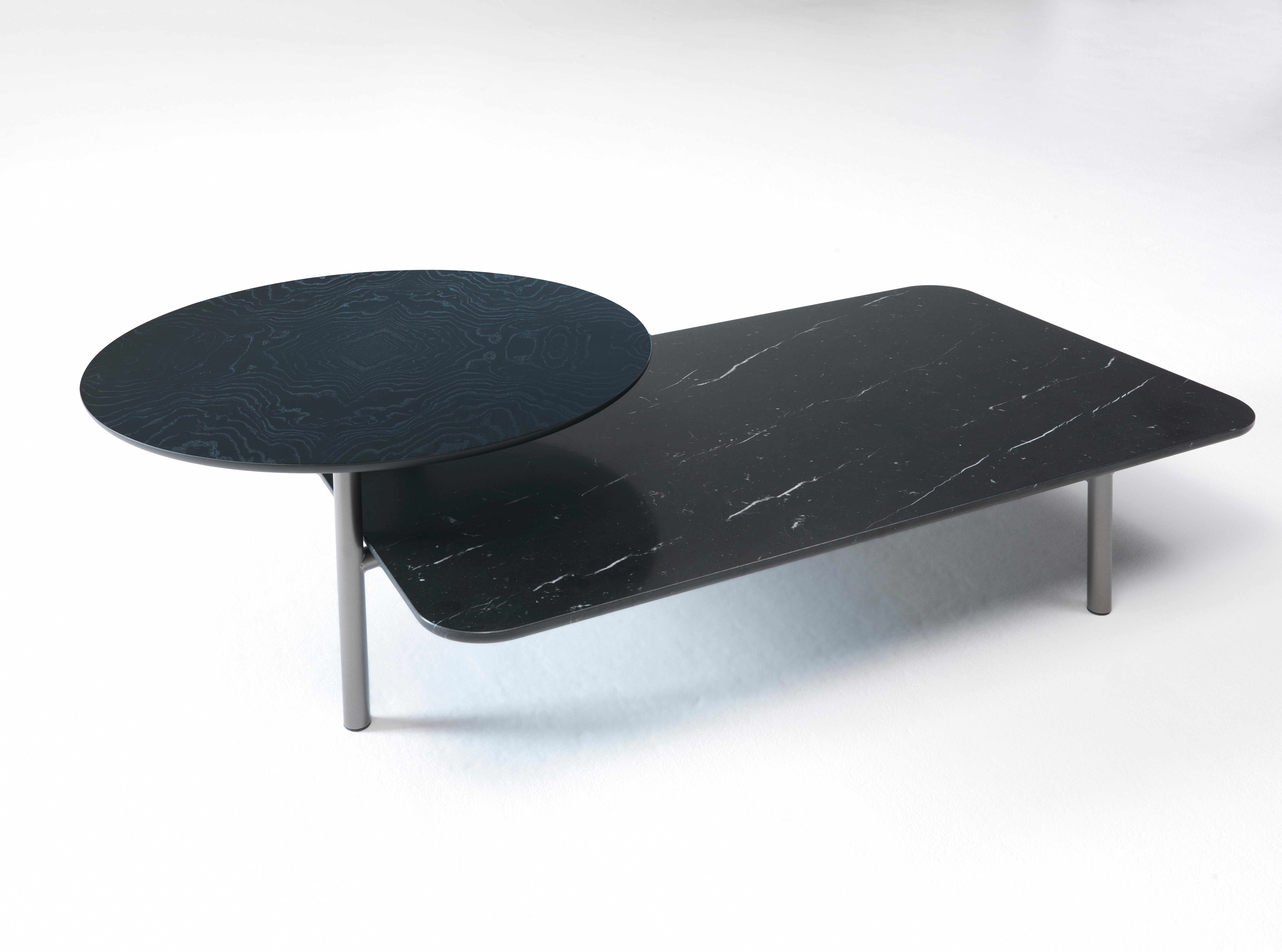 Lacquered Nero Marble Bitop Coffee Table by Rodolfo Dordoni For Sale