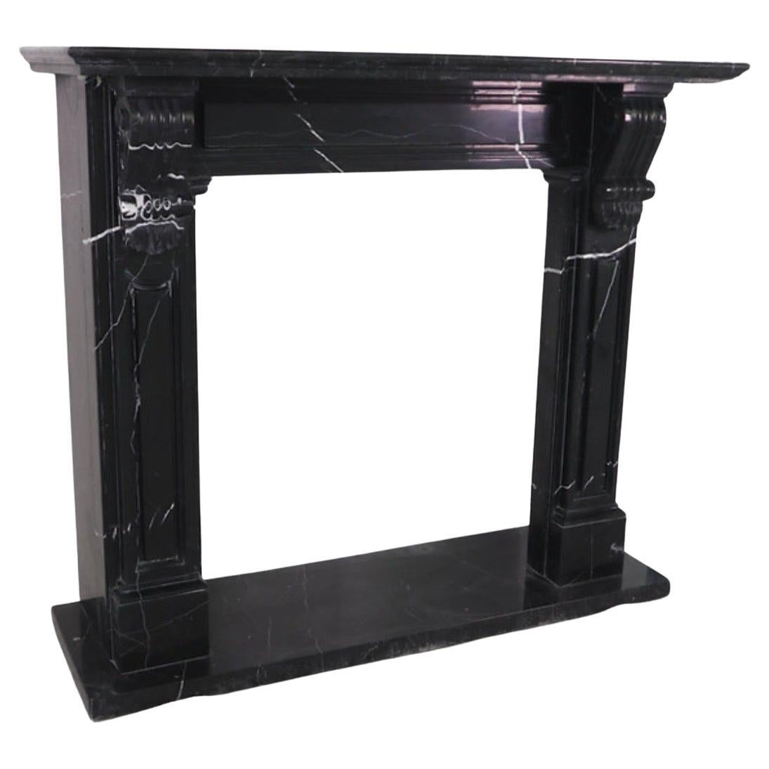 Nero Marmor geschnitzt Kamin Mantel