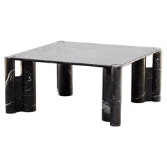 Mesa de centro de mármol Nero Marquina Atribuida a Gae Aulenti, Italia Años 60