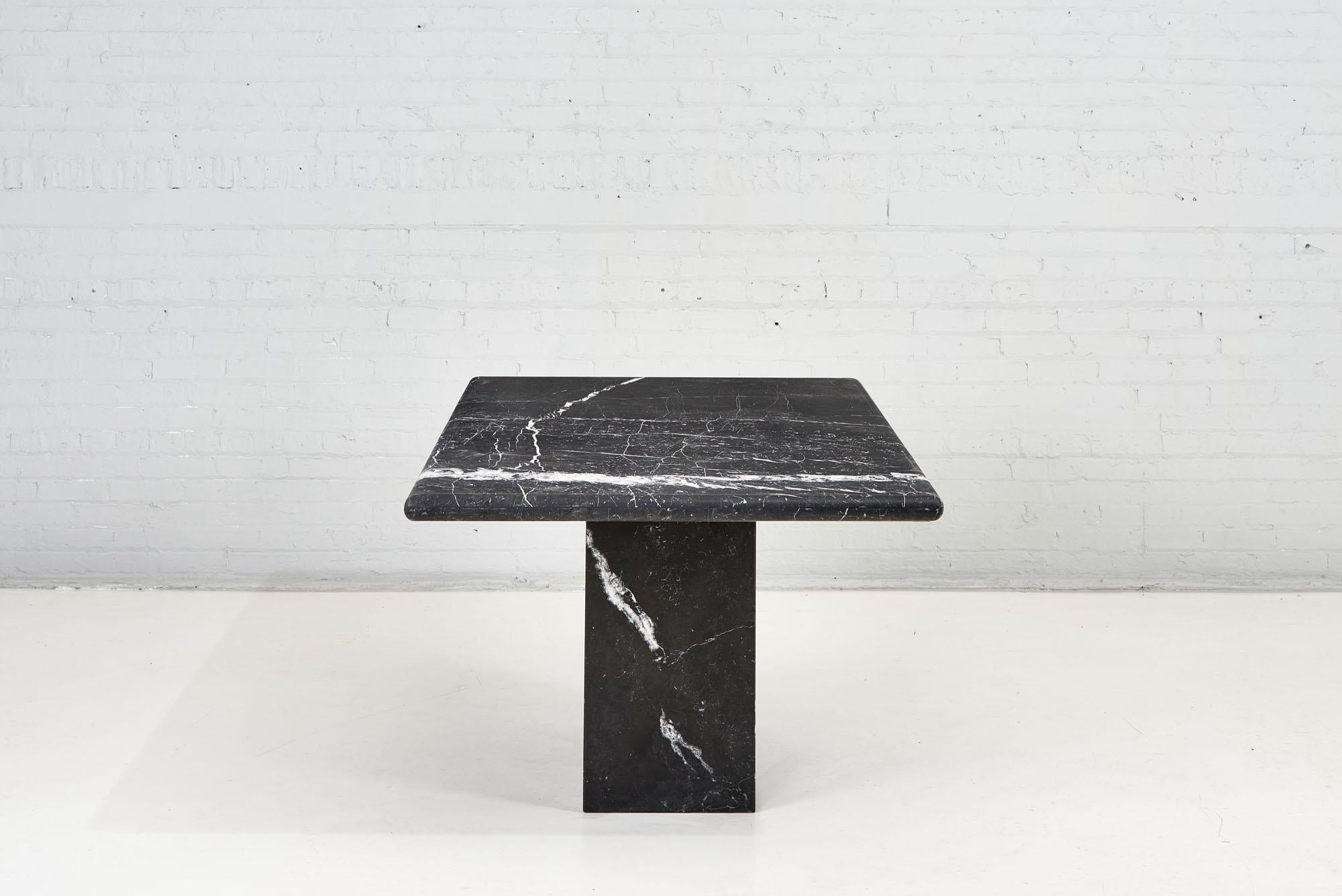 Mid-Century Modern Nero Marquina Marble Dining Table Stone International, Italy, 1970