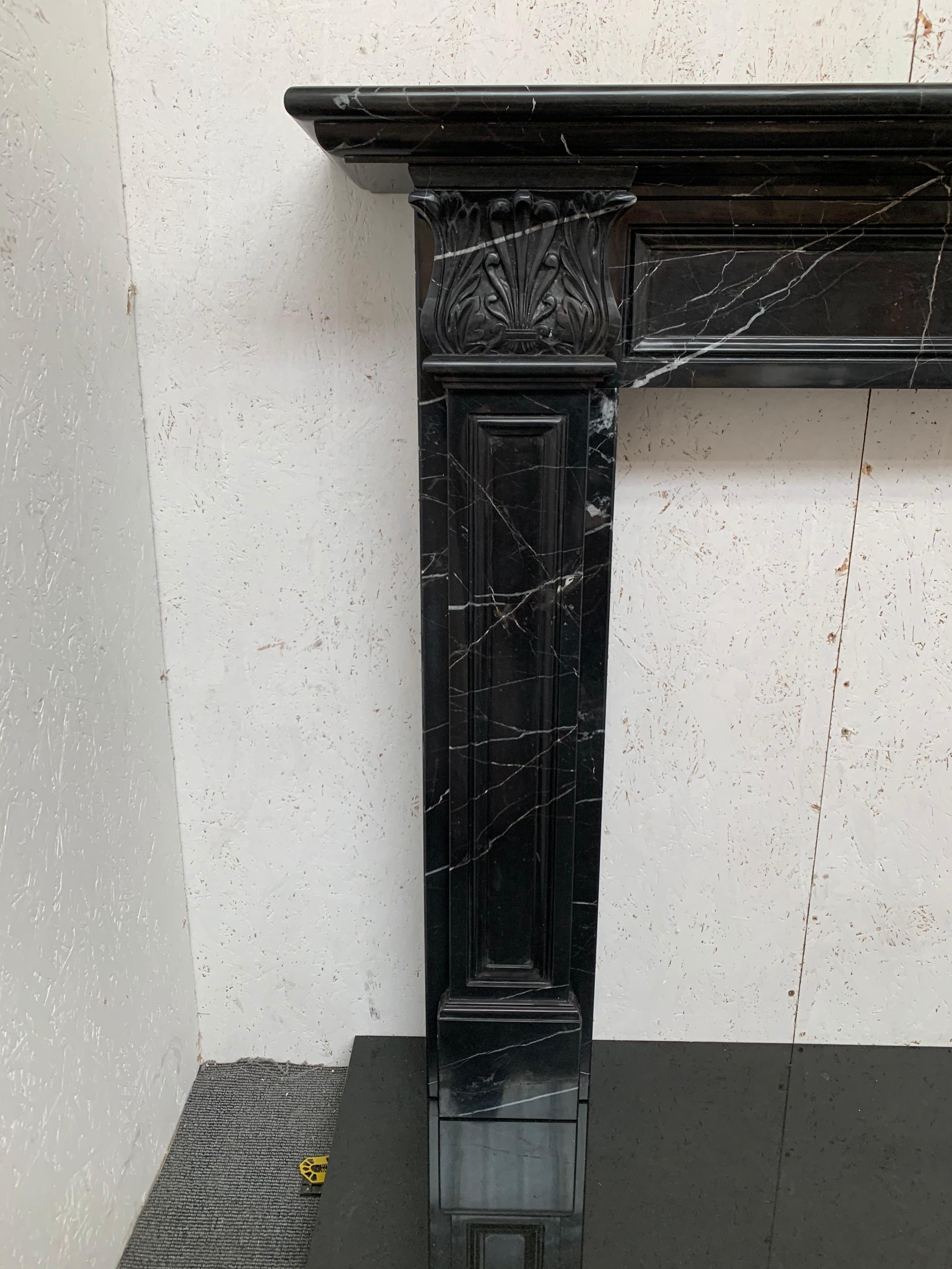 Nero Marquina Marble Fireplace 3