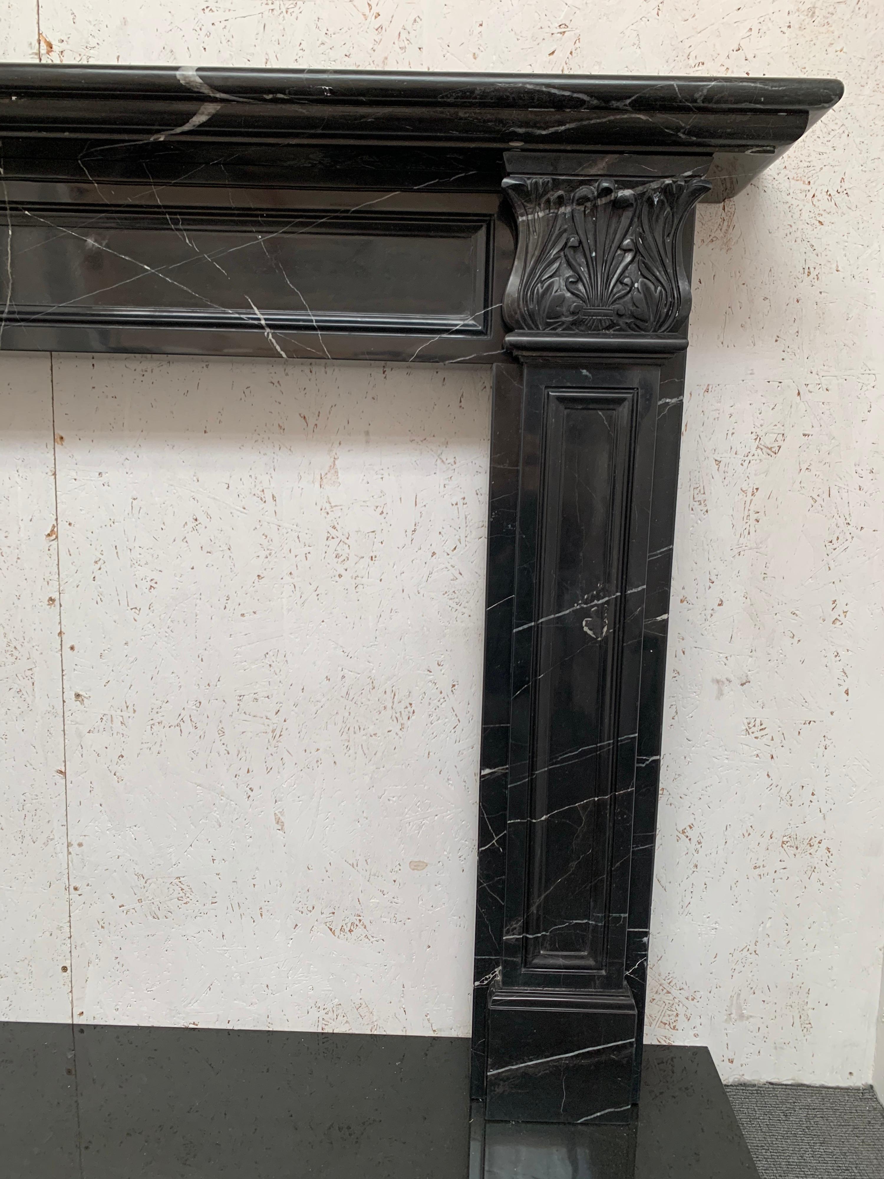 Nero Marquina Marble Fireplace 4