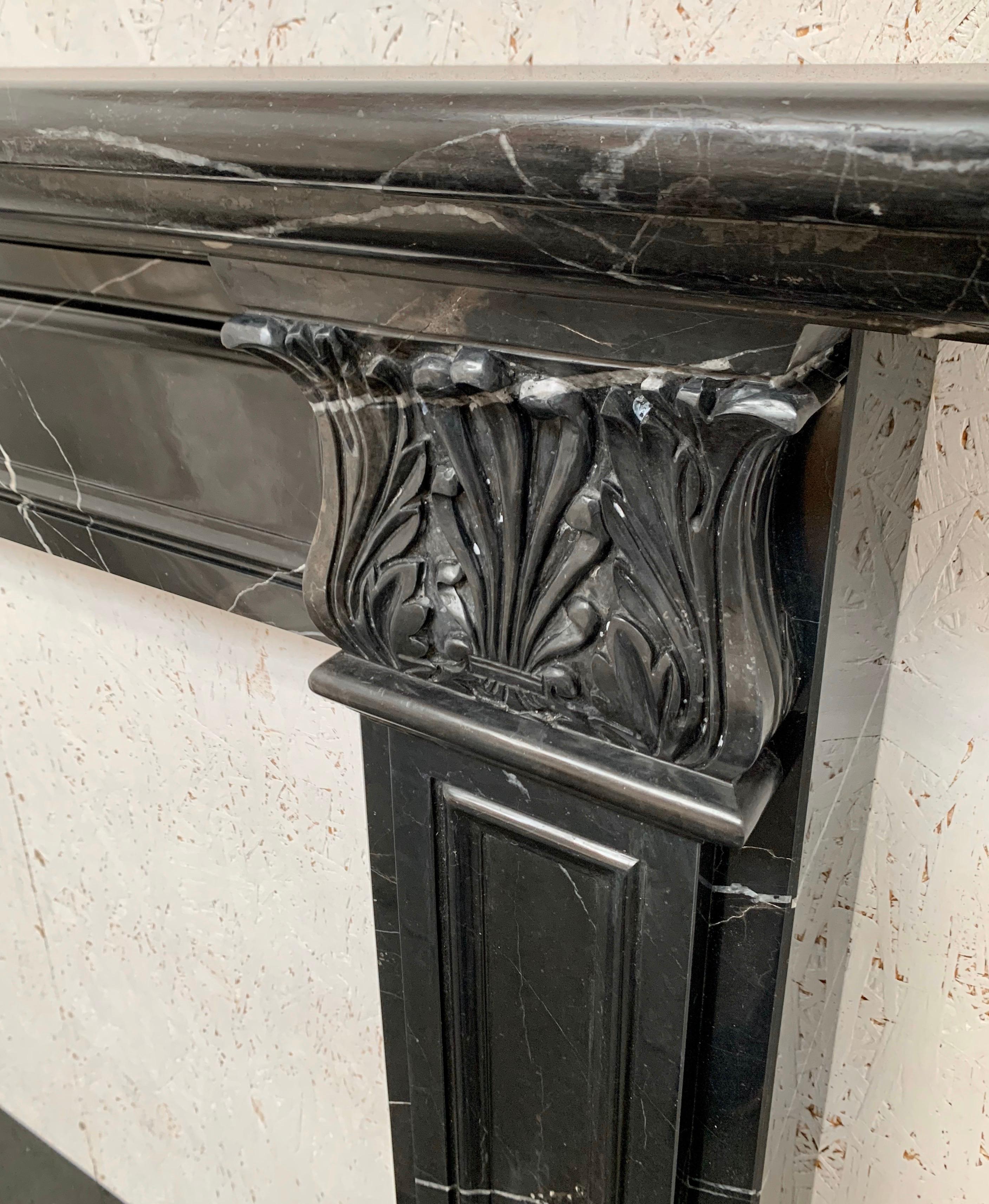 Nero Marquina Marble Fireplace 5