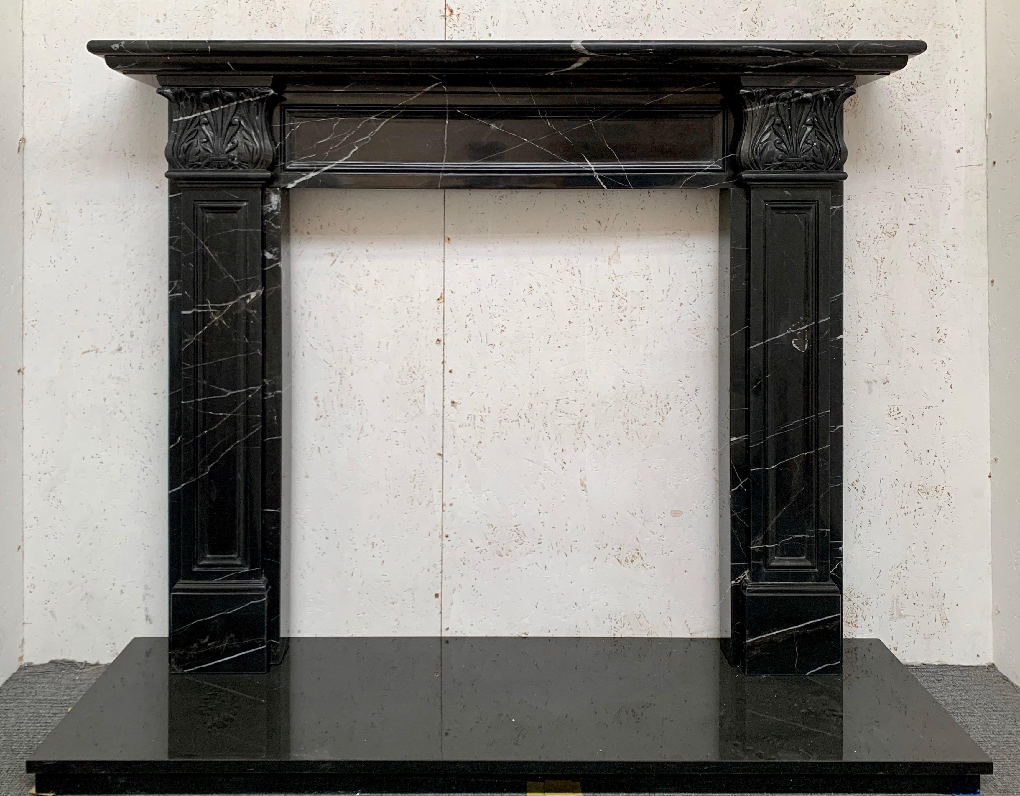 Nero Marquina Marble Fireplace 6