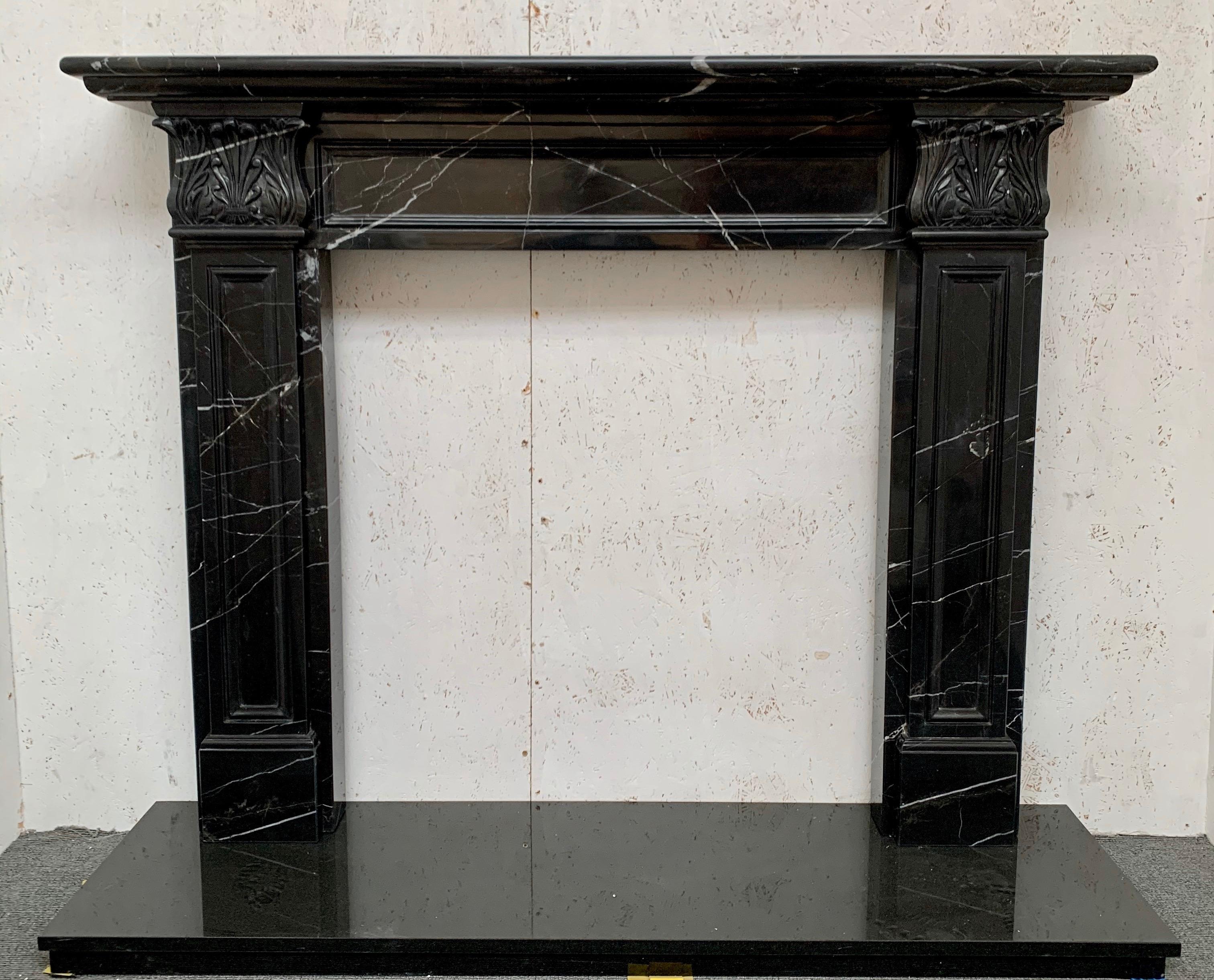 Nero Marquina Marble Fireplace 7