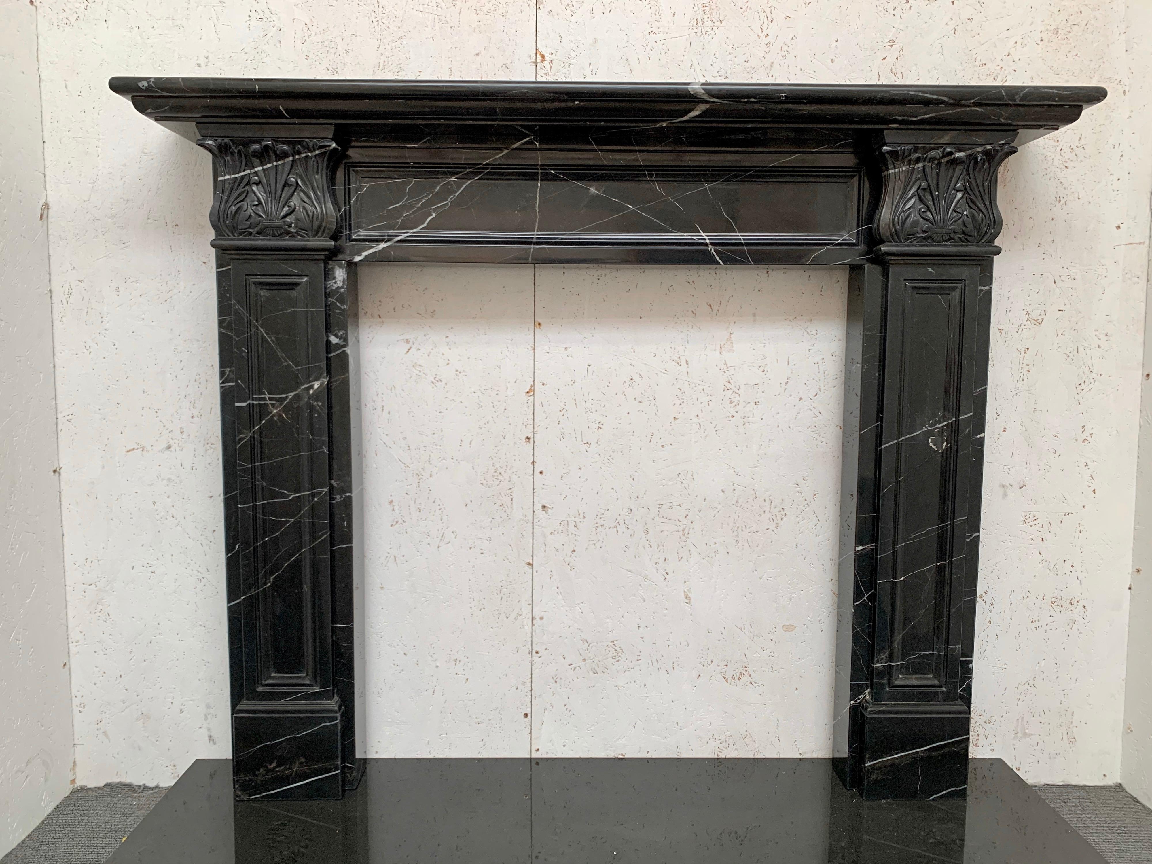 Nero Marquina Marble Fireplace 8