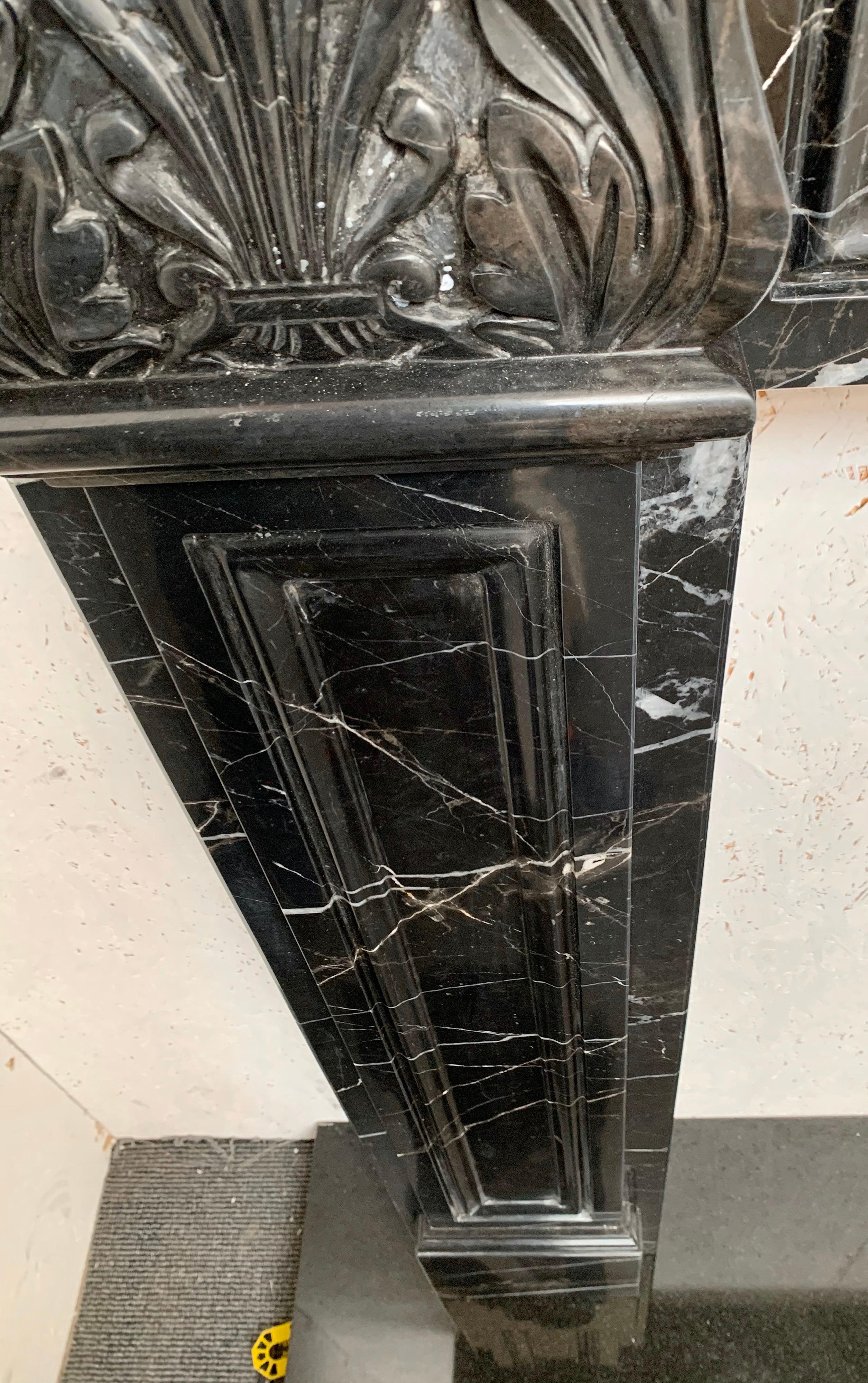 nero marquina fireplace surround