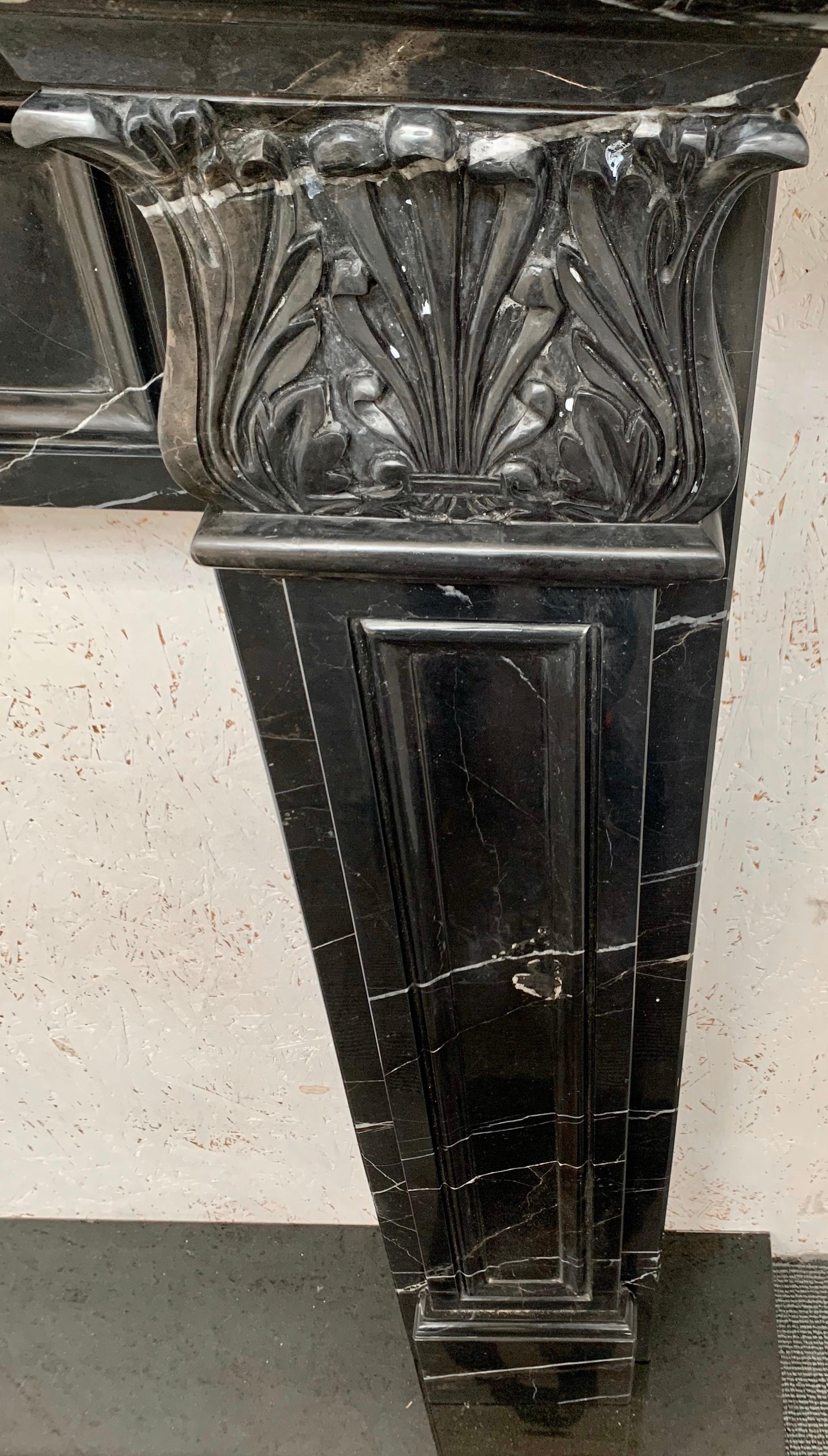 Regency Nero Marquina Marble Fireplace