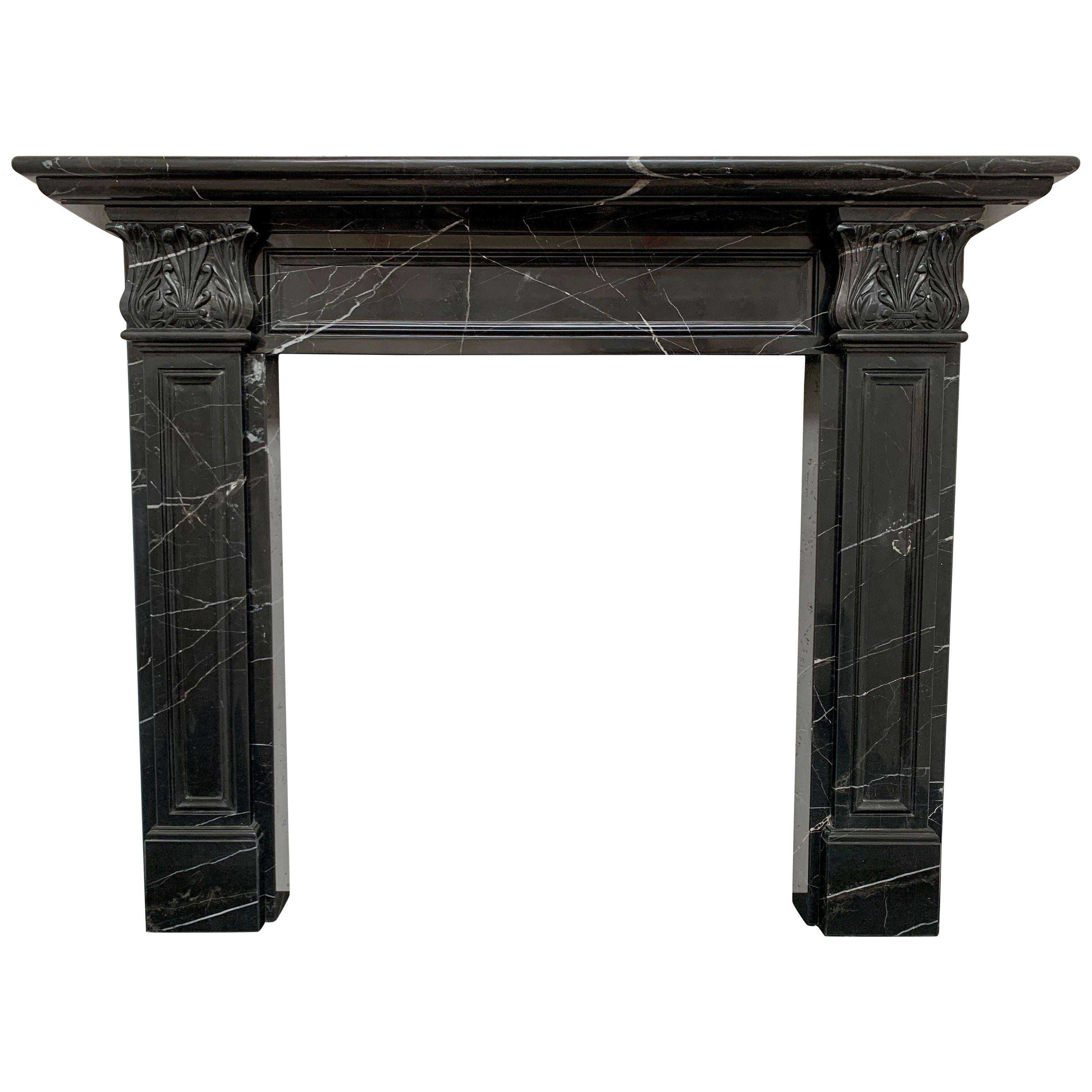 Nero Marquina Marble Fireplace