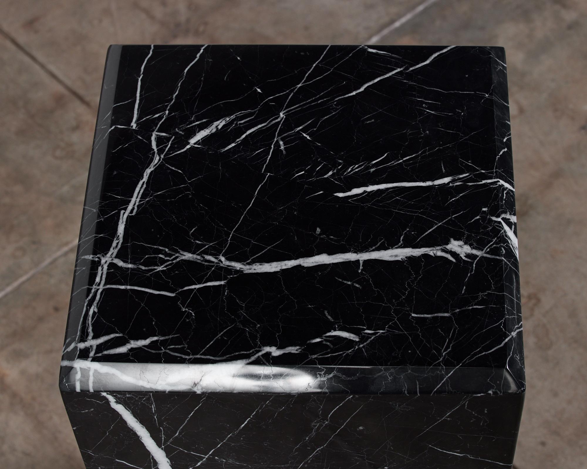 Nero Marquina Marble Pedestal For Sale 1