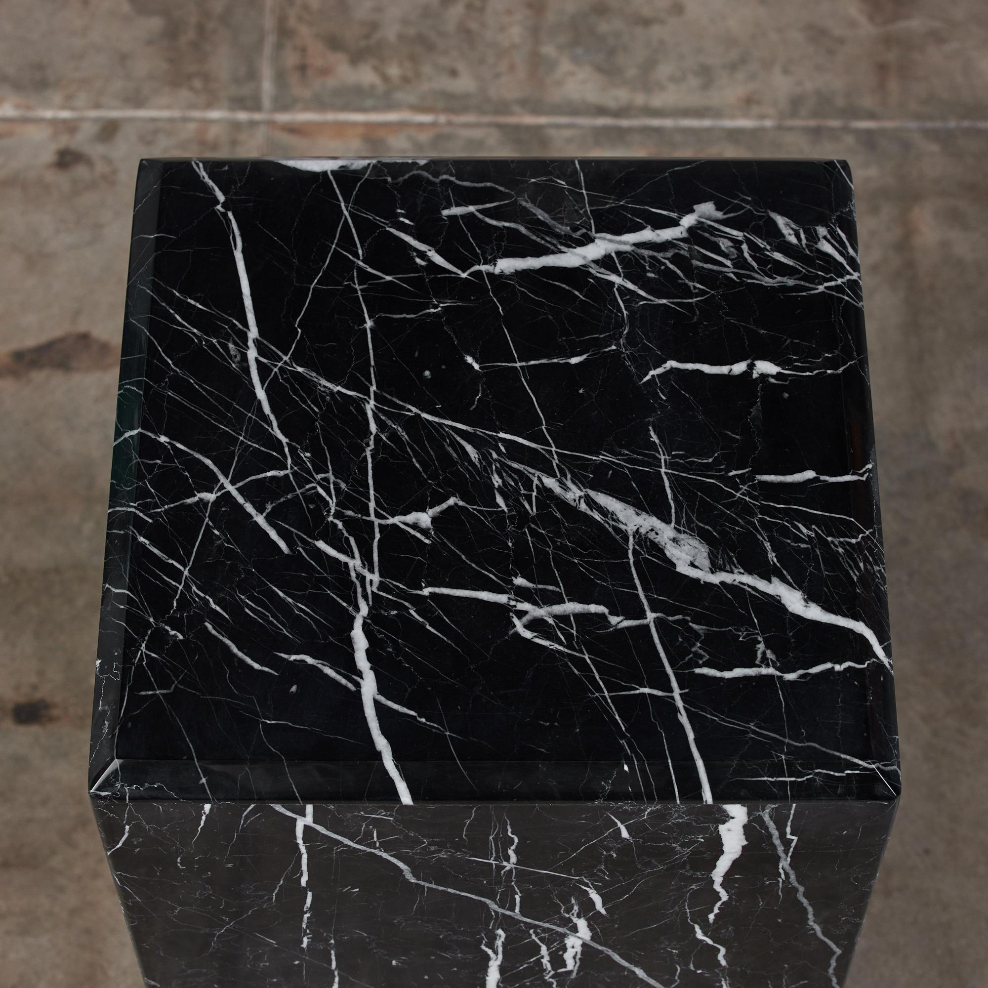 Nero Marquina Marble Pedestal For Sale 2