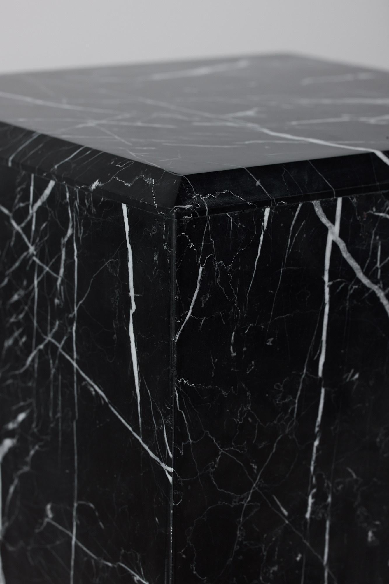 Nero Marquina Marble Pedestal For Sale 3