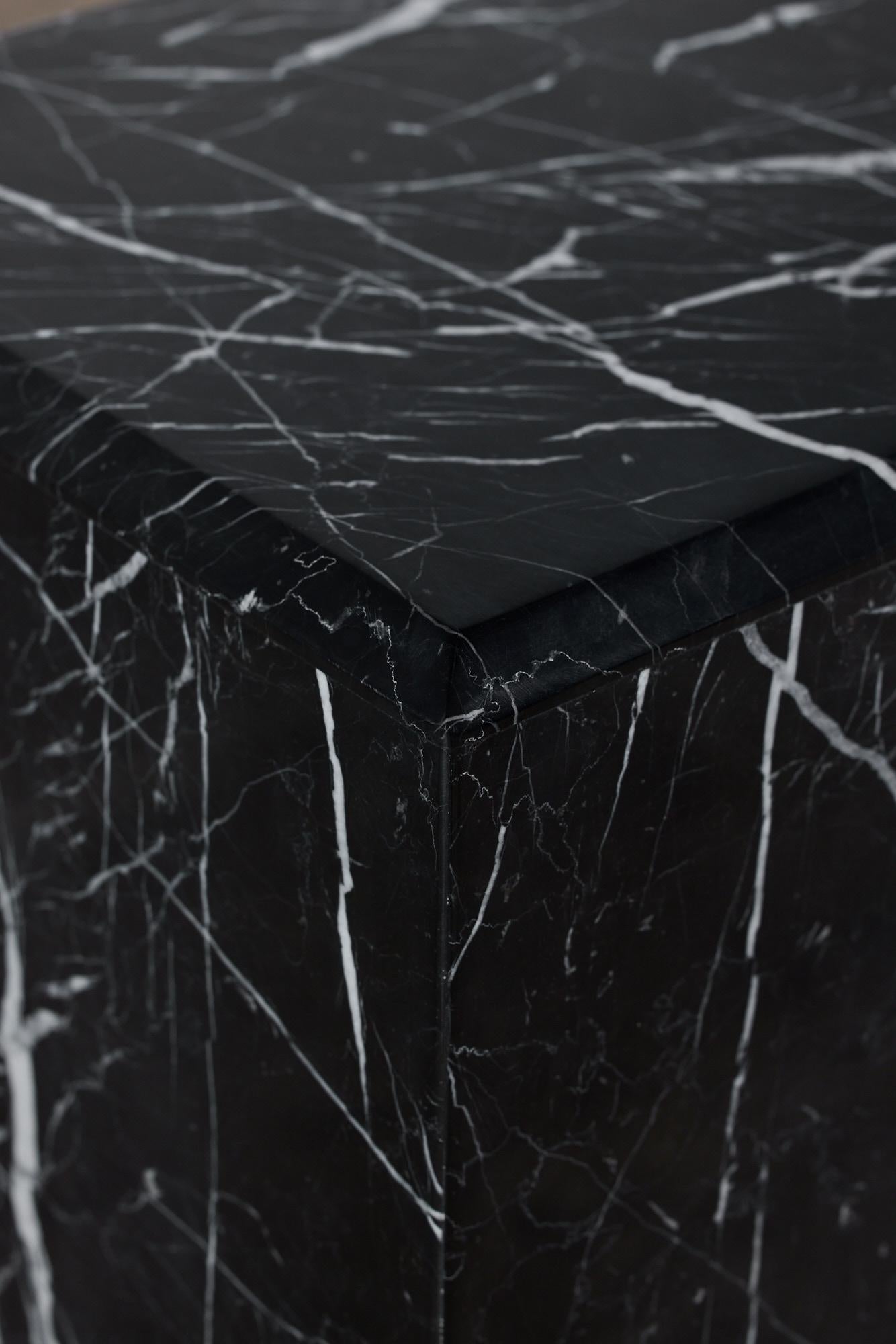 Nero Marquina Marble Pedestal For Sale 4