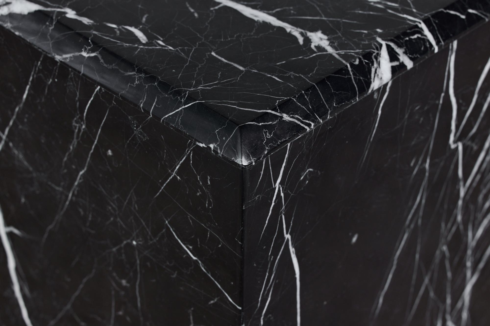 Nero Marquina Marble Pedestal For Sale 5