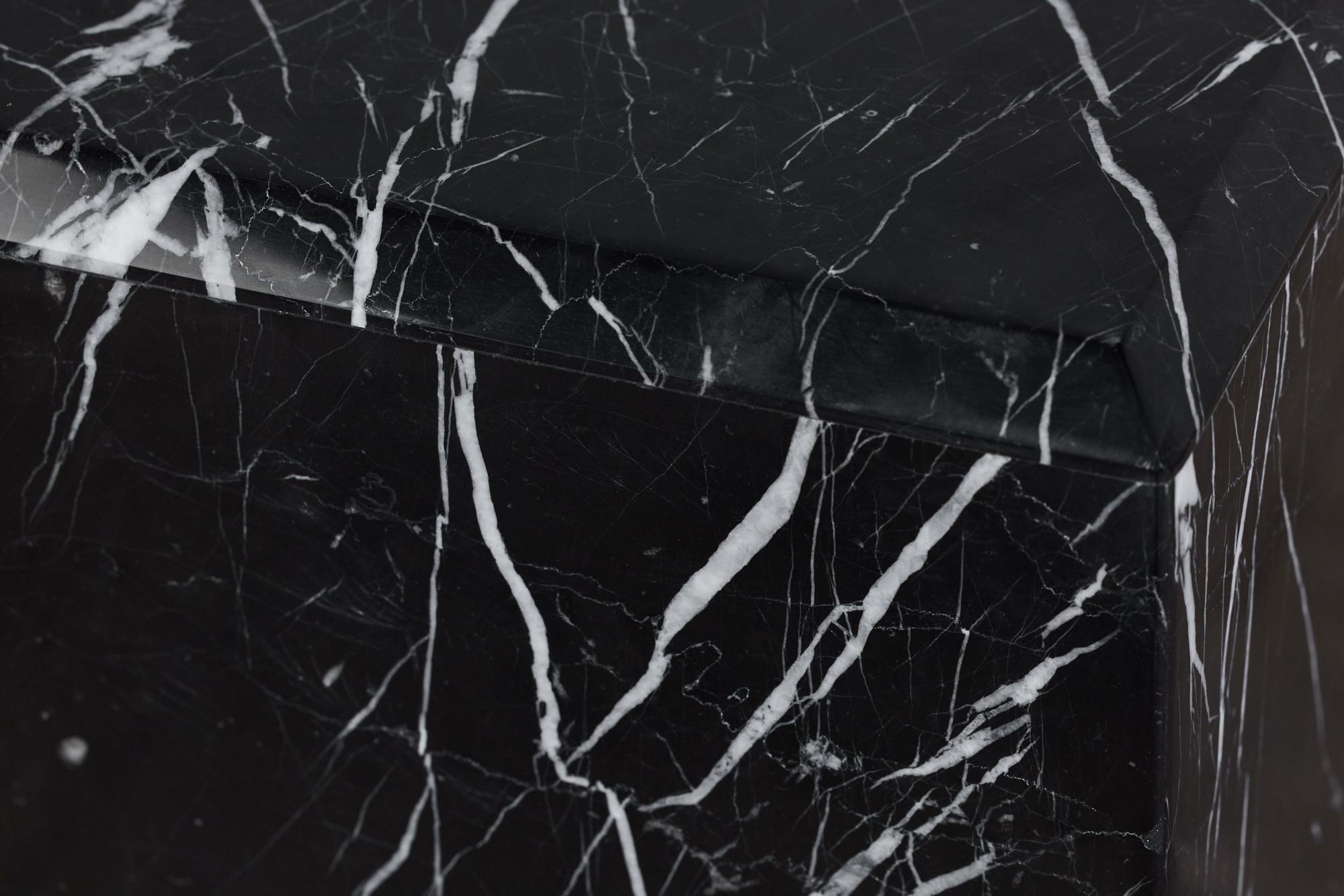 Nero Marquina Marble Pedestal For Sale 7