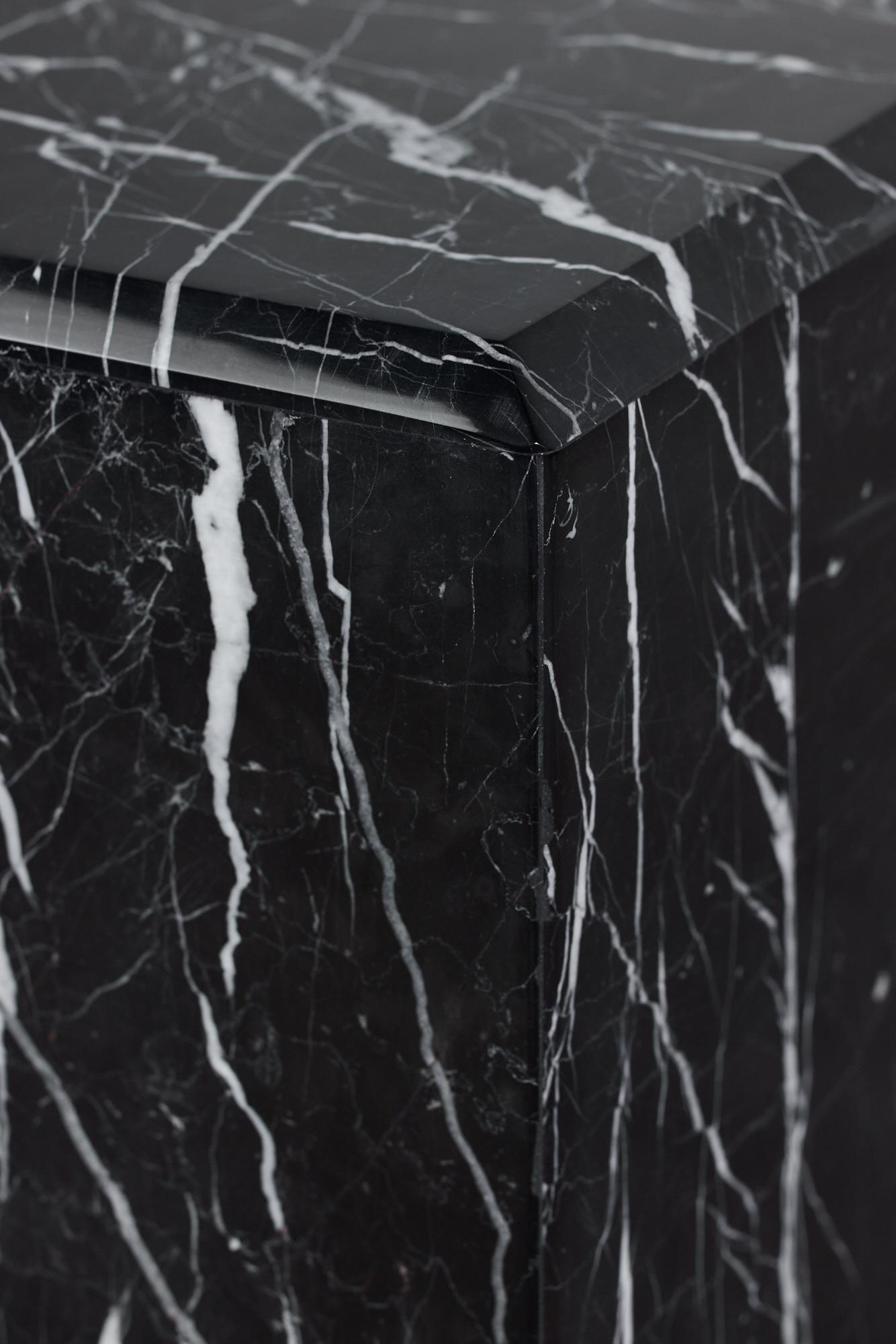 Nero Marquina Marble Pedestal For Sale 8