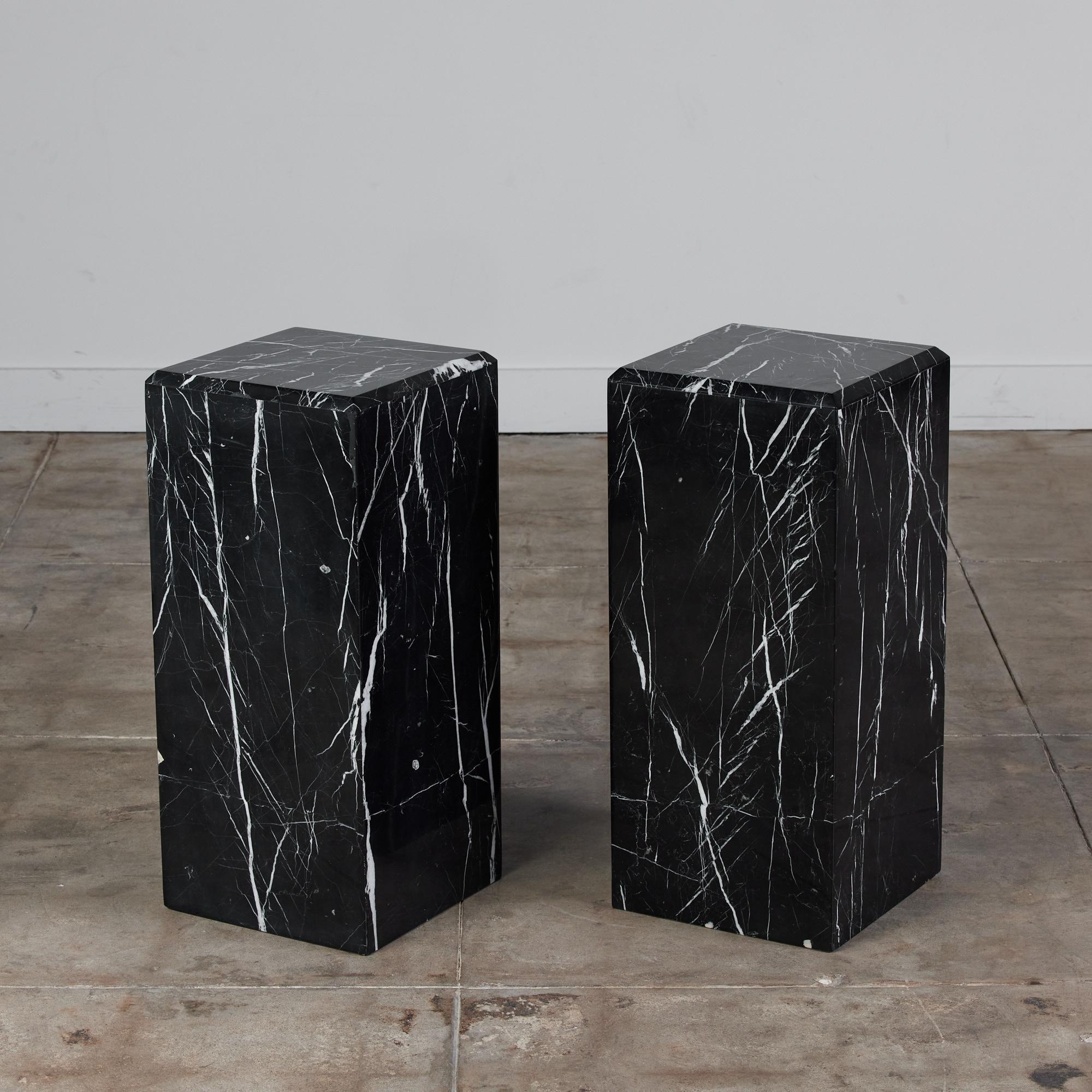 Nero Marquina Marble Pedestal For Sale 10