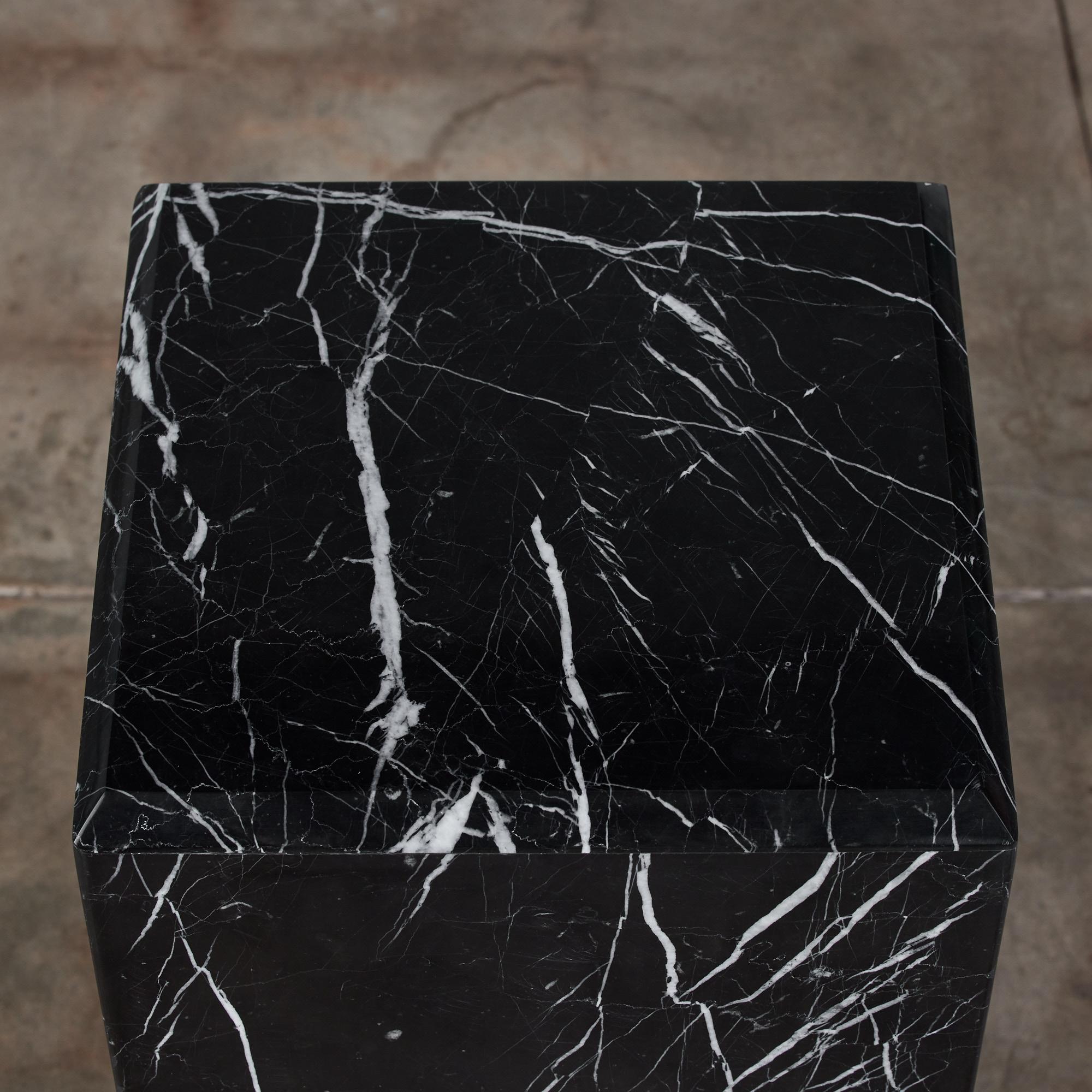 20th Century Nero Marquina Marble Pedestal For Sale
