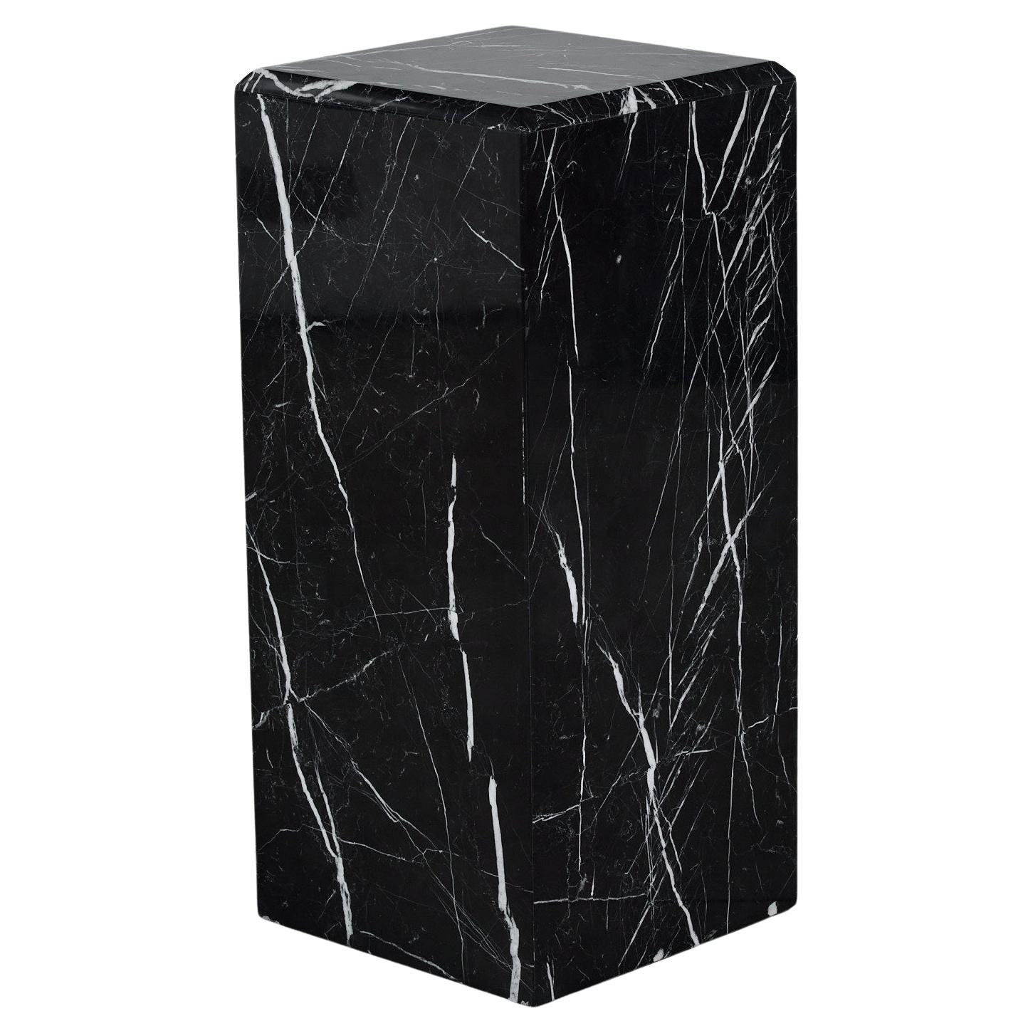 Nero Marquina Marble Pedestal For Sale