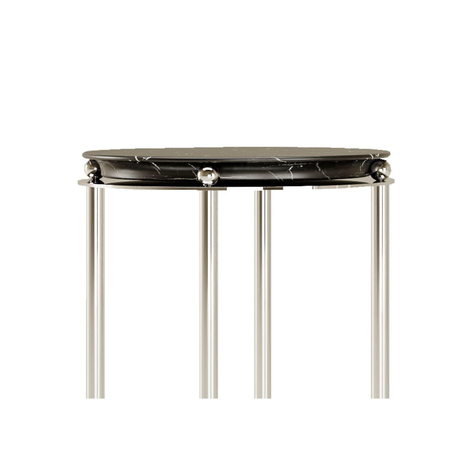 Modern Nero Marquina Marble Saturno Side Table by Andrea Bonini For Sale