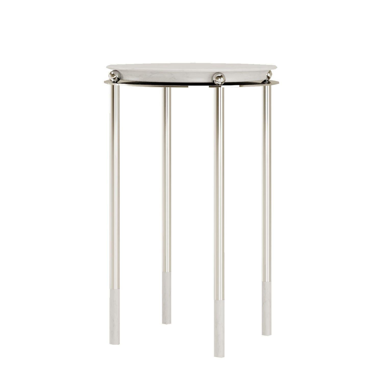 Other Nero Marquina Marble Saturno Side Table by Andrea Bonini For Sale