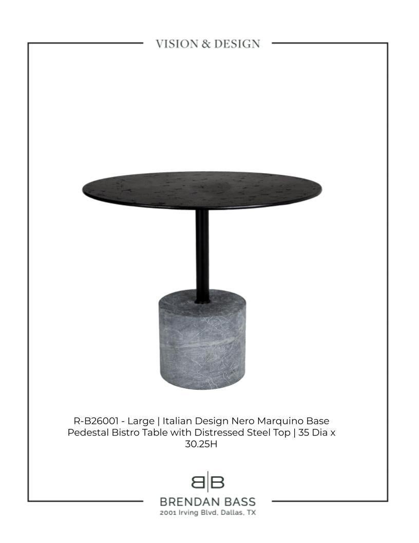 Nero Marquina Base with Steel Top Bistro Table For Sale 3