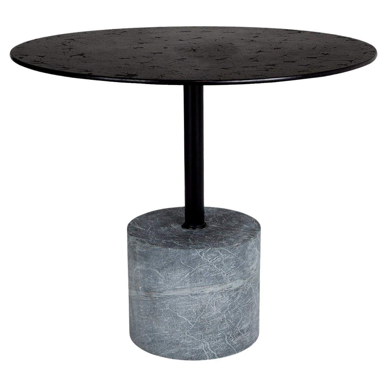 Nero Marquina Base with Steel Top Bistro Table