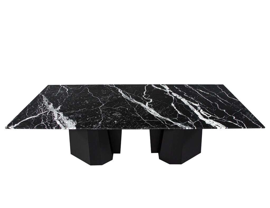 Canadian Nero Milano Modern Marble Dining Table by Carrocel For Sale