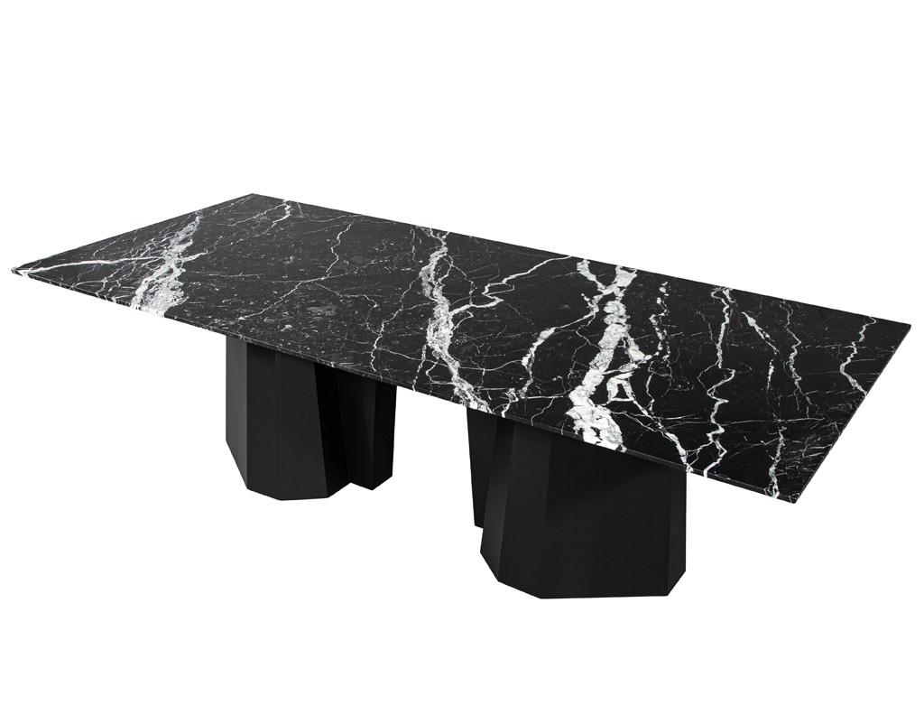 Nero Milano Modern Marble Dining Table by Carrocel In New Condition For Sale In North York, ON